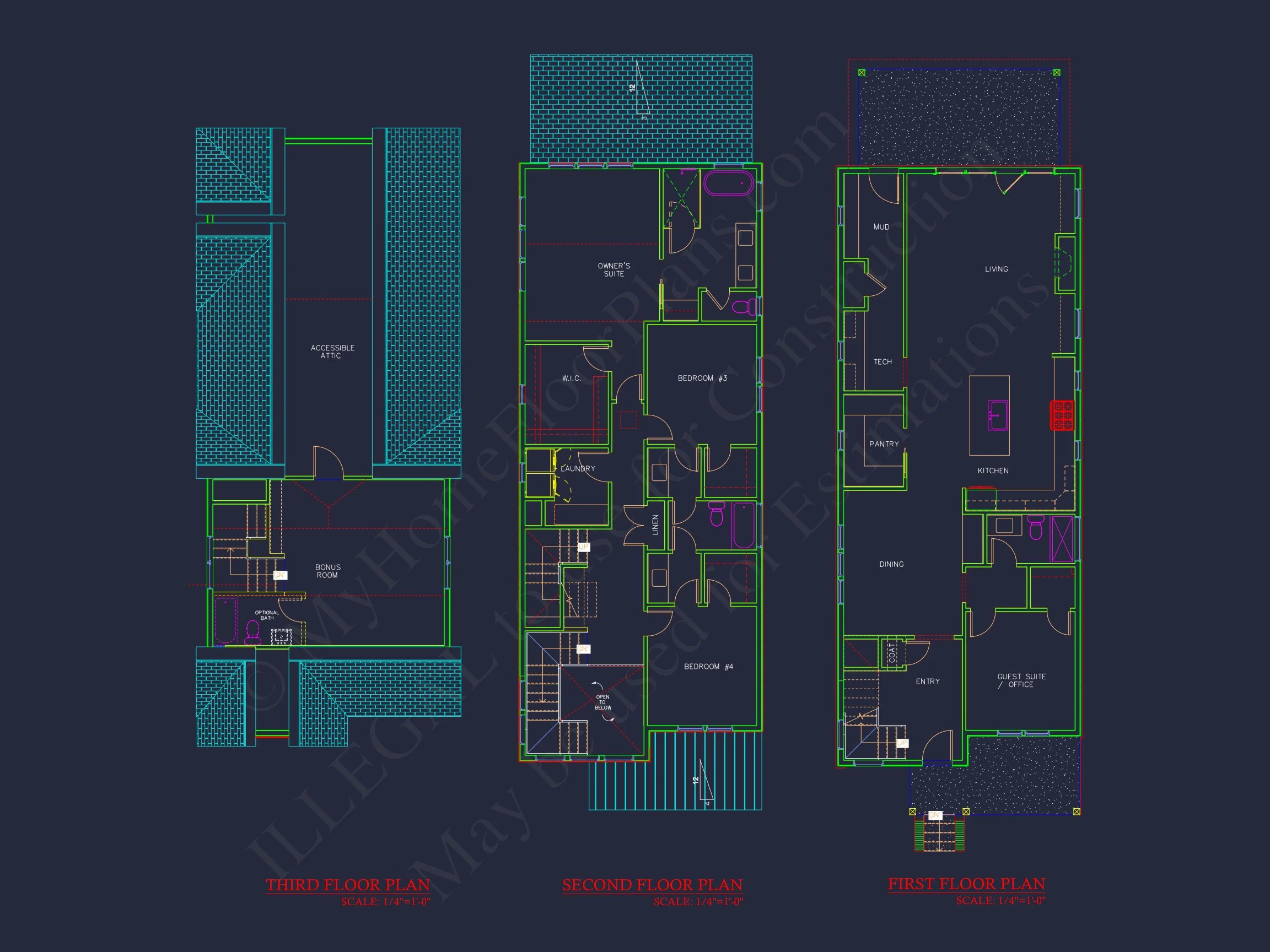 Versatile Modern house Design with Floor Plan and CAD Blueprint