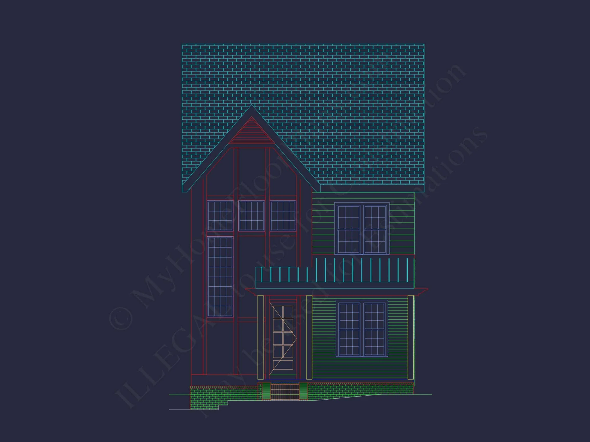 Versatile Modern house Design with Floor Plan and CAD Blueprint