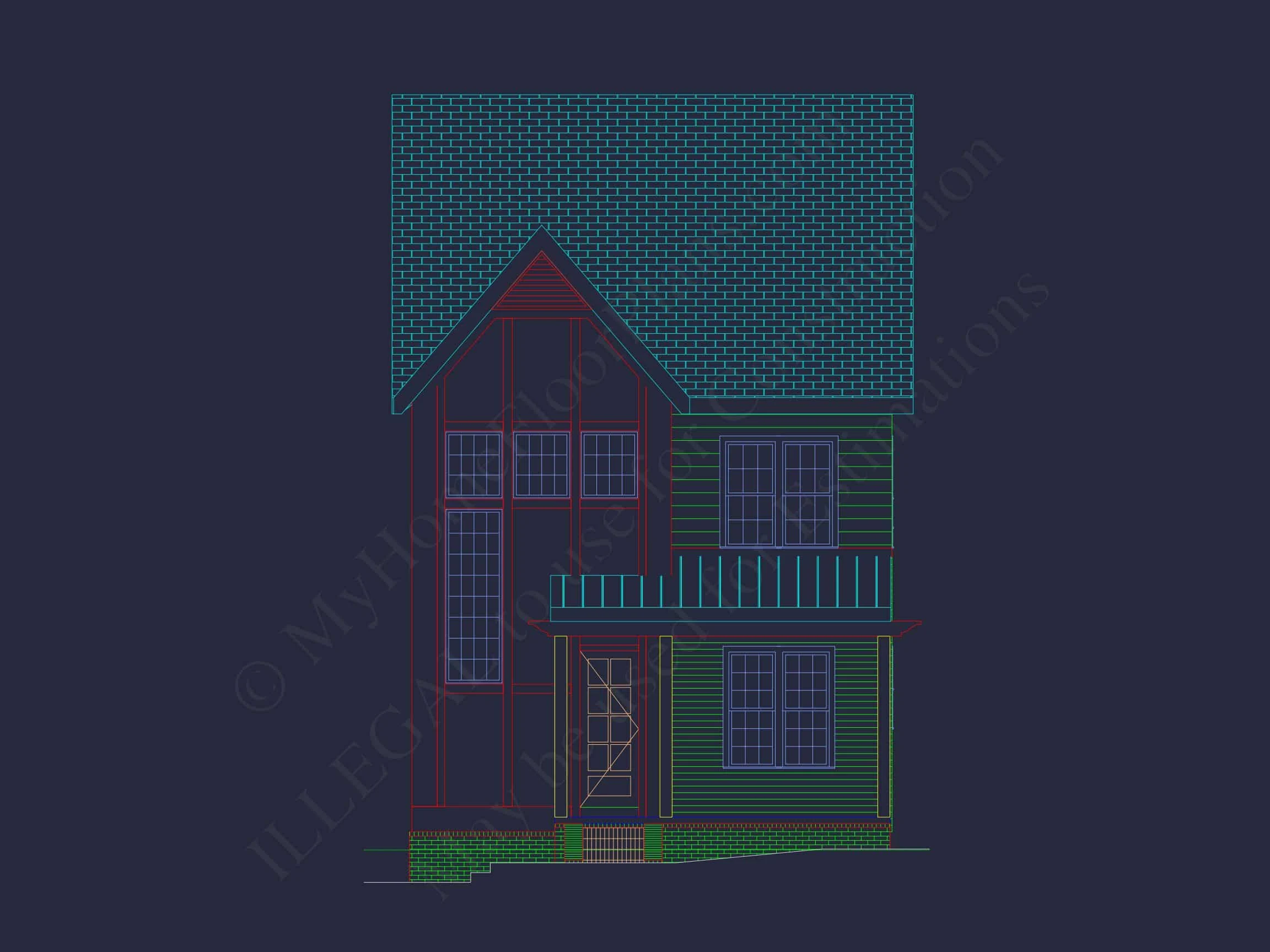 Versatile Modern house Design with Floor Plan and CAD Blueprint