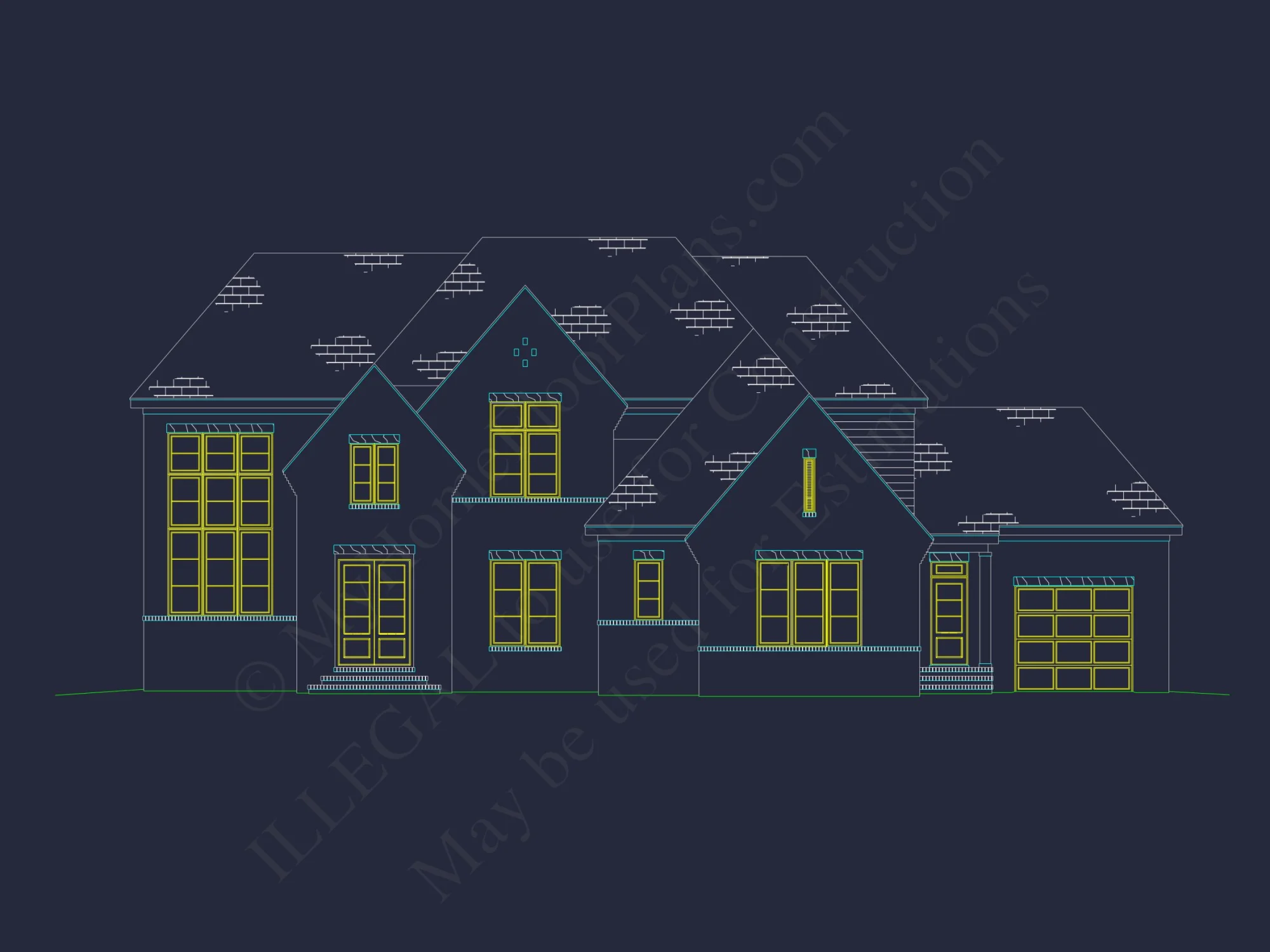 Luxury house Plan with CAD Blueprints and Modern Designs