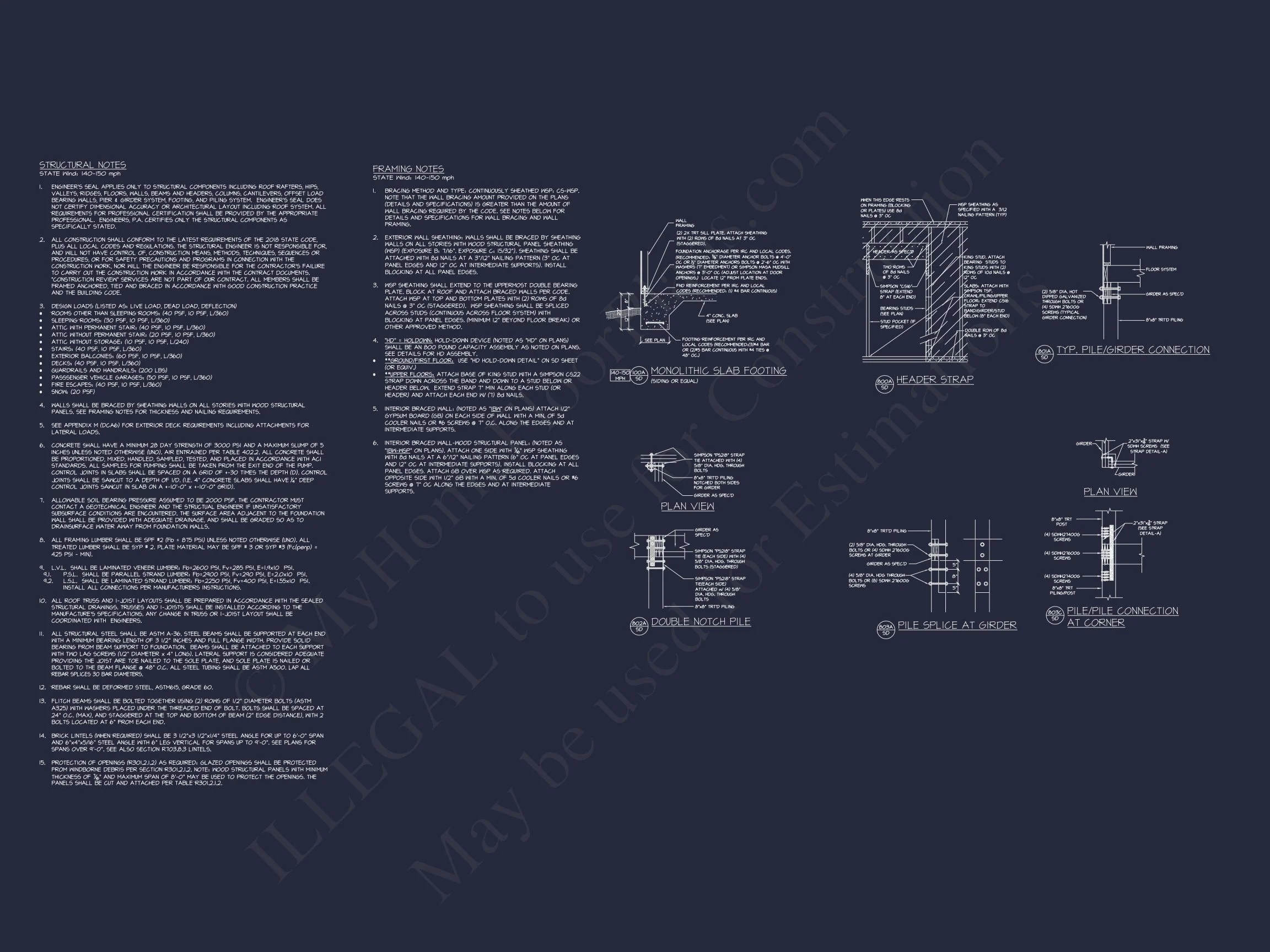 Contemporary Beach house Plan with Blueprint & CAD Designs