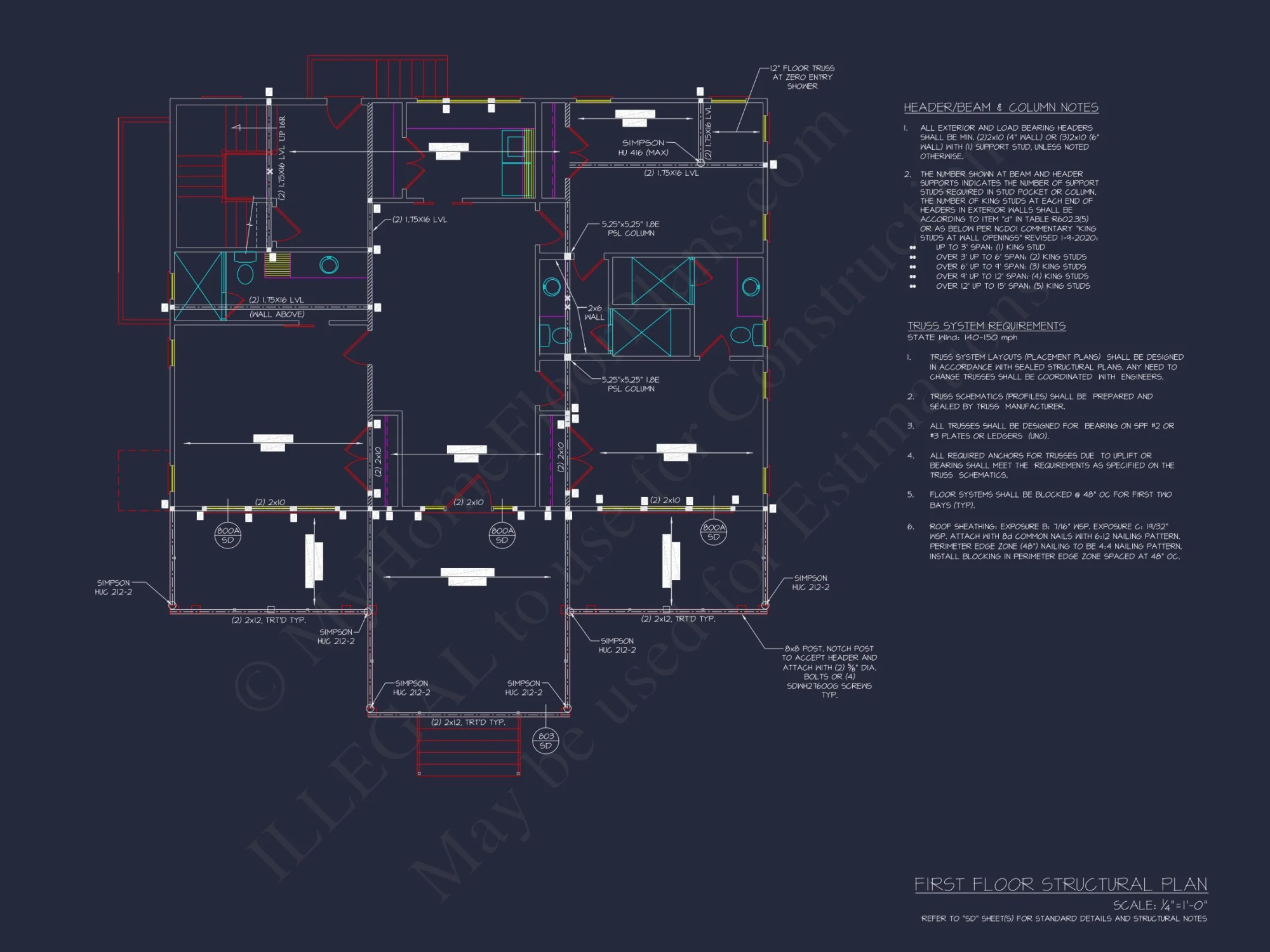 Contemporary Beach house Plan with Blueprint & CAD Designs
