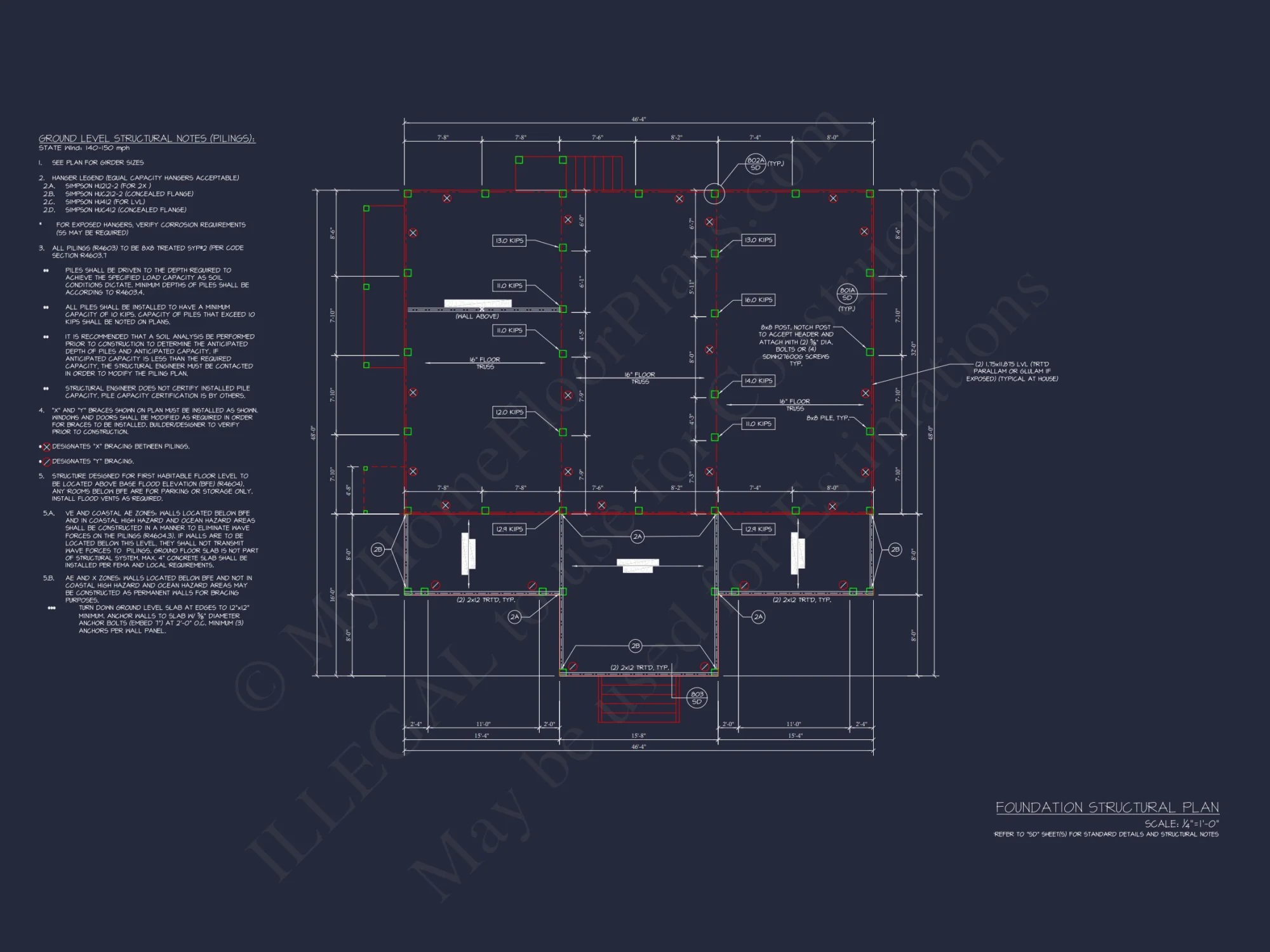 Contemporary Beach house Plan with Blueprint & CAD Designs