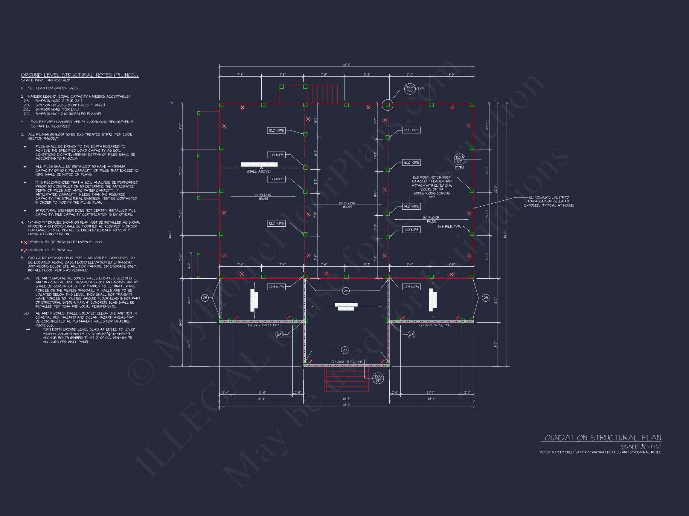 Contemporary Beach house Plan with Blueprint & CAD Designs