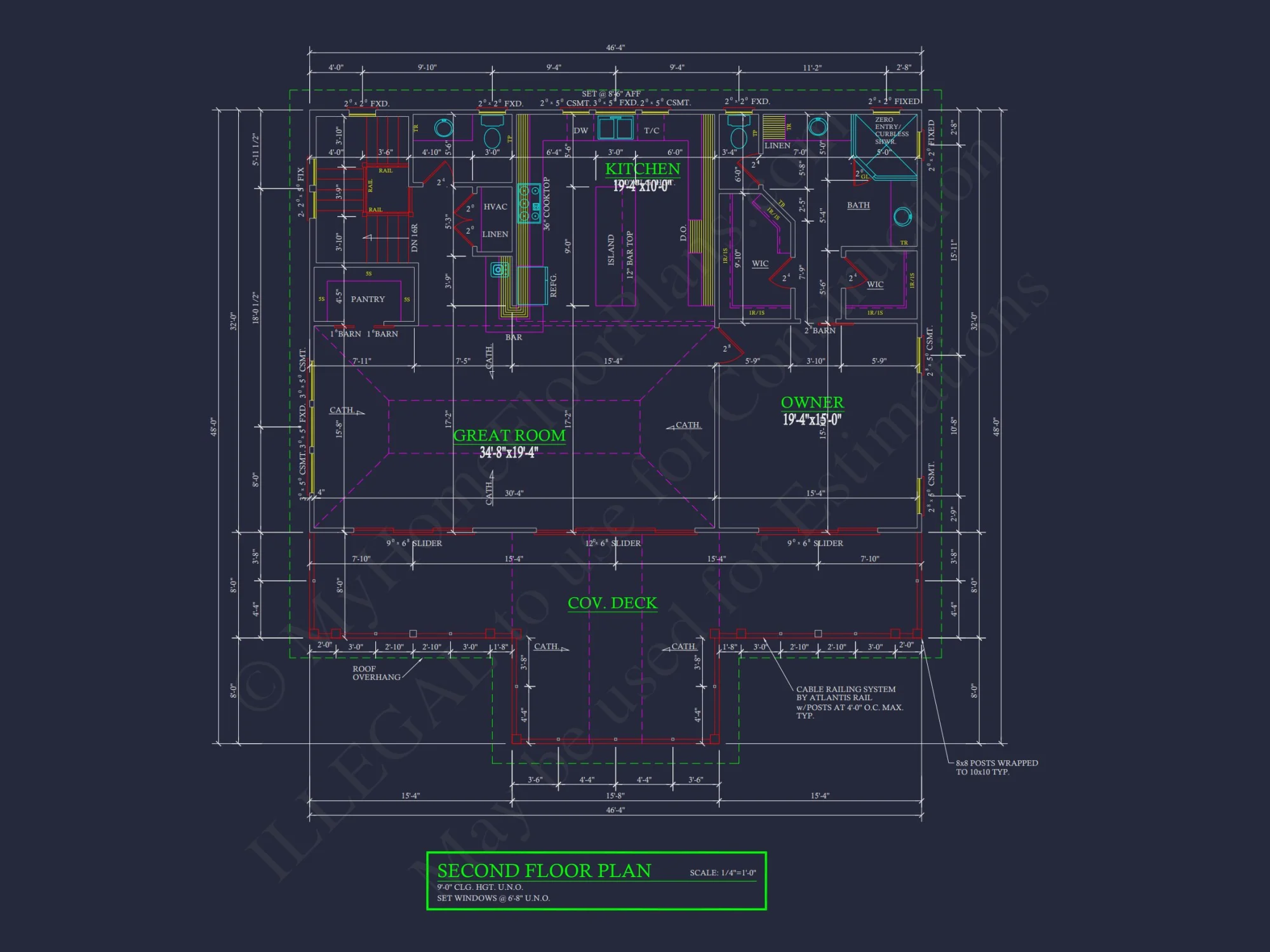 Contemporary Beach house Plan with Blueprint & CAD Designs