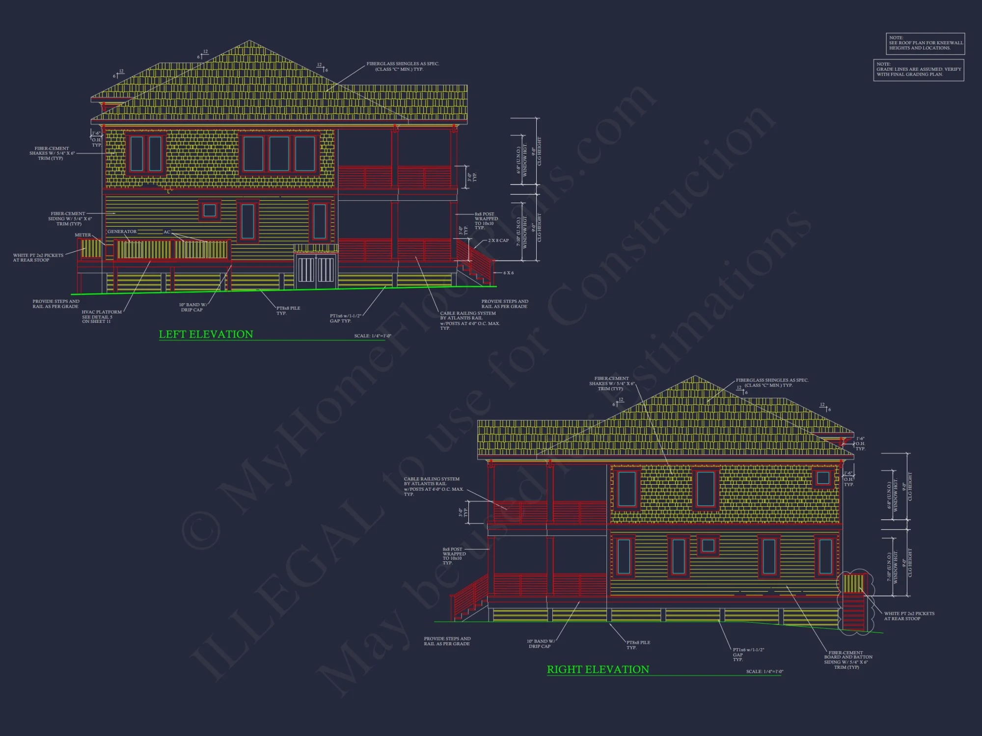 Contemporary Beach house Plan with Blueprint & CAD Designs