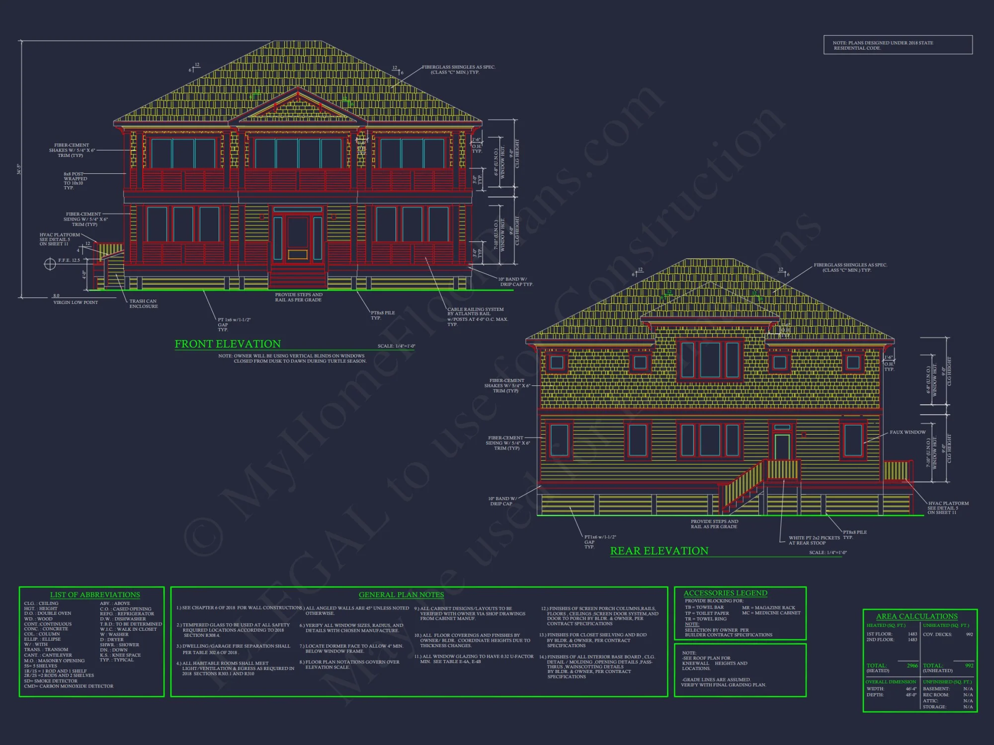 Contemporary Beach house Plan with Blueprint & CAD Designs