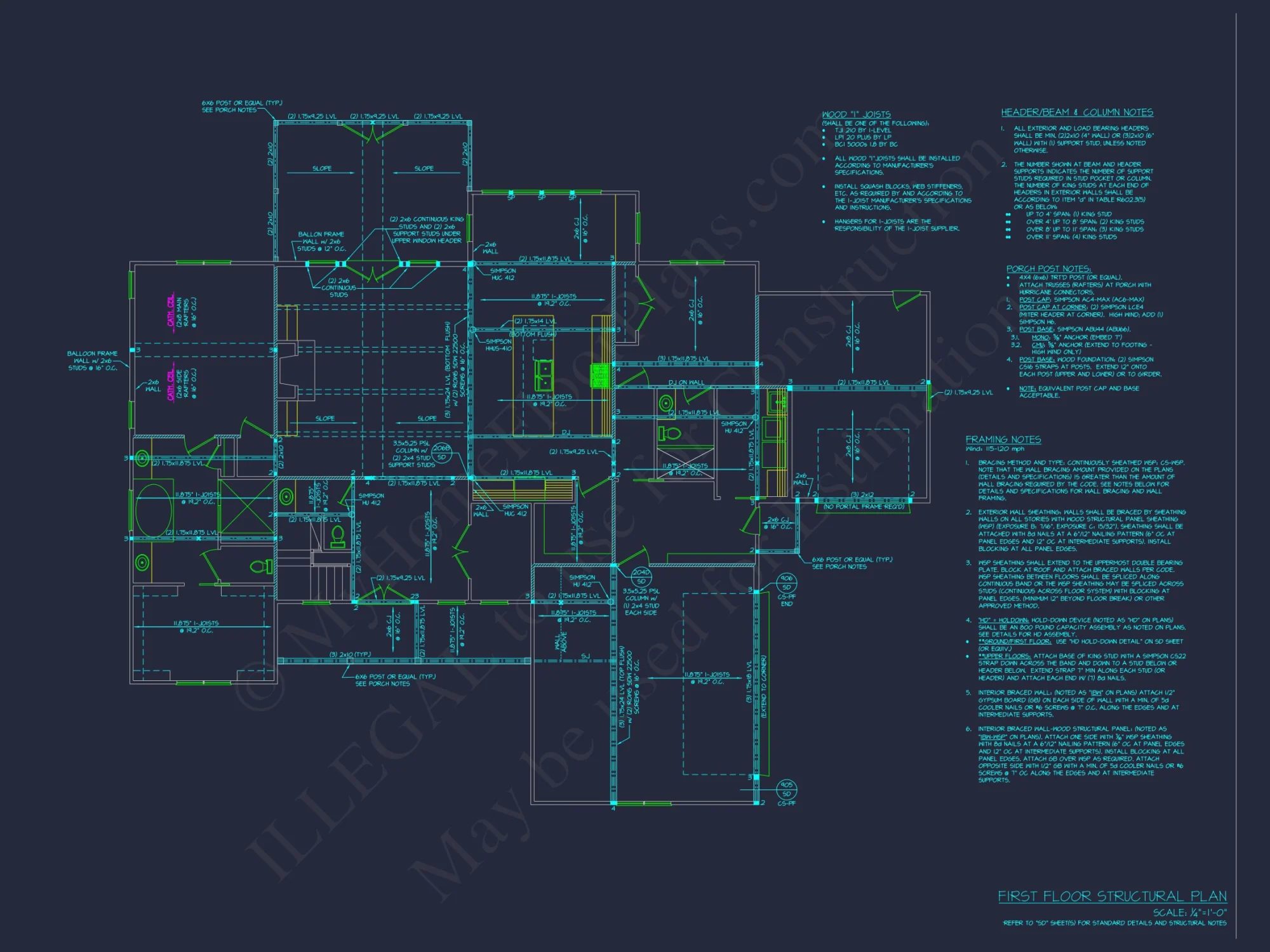 Modern Craftsman house Plan with Detailed Floor Designs