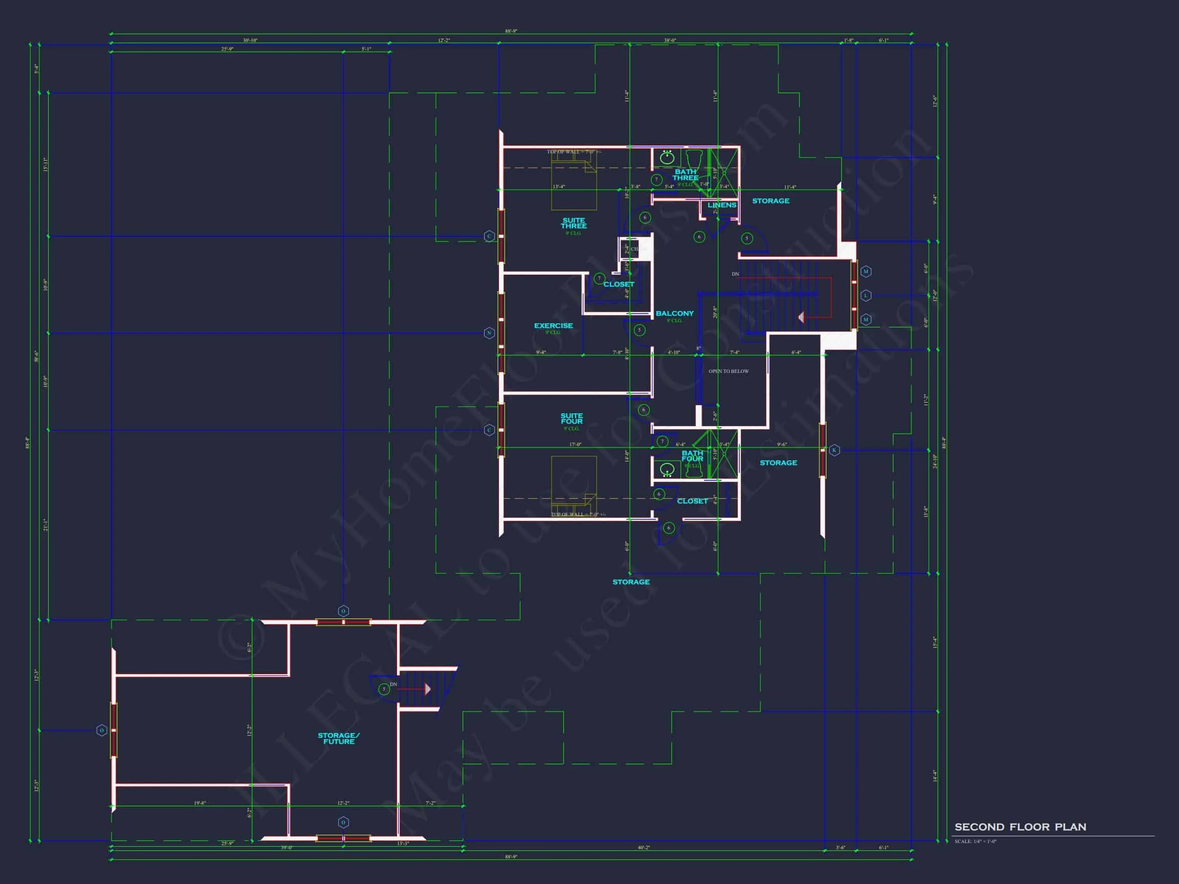20-1886 HOUSE PLAN - Stunning 4-Bedroom House Floor Plan with CAD Designs 8 Stunning 4-Bedroom house Floor Plan with CAD Designs