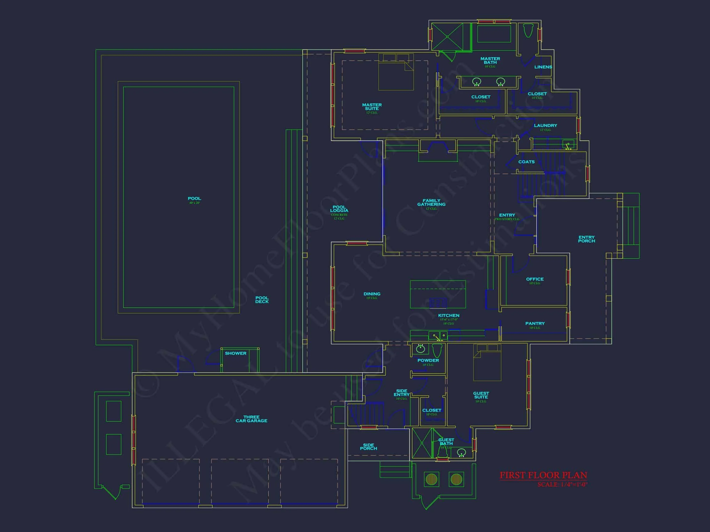 20-1886 HOUSE PLAN - Stunning 4-Bedroom House Floor Plan with CAD Designs 5 Stunning 4-Bedroom house Floor Plan with CAD Designs