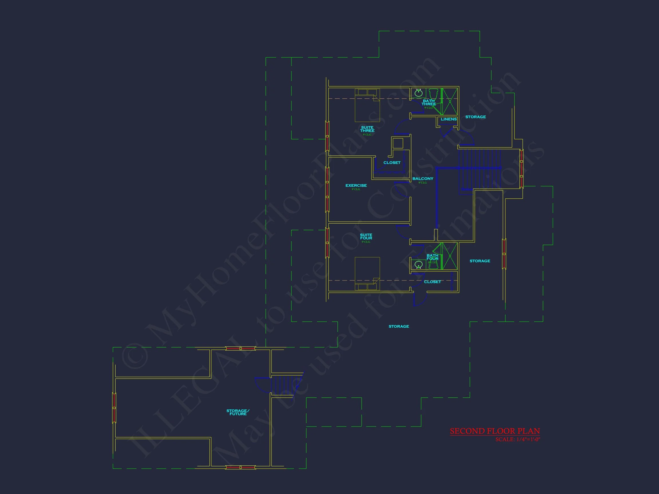 20-1886 HOUSE PLAN - Stunning 4-Bedroom House Floor Plan with CAD Designs 6 Stunning 4-Bedroom house Floor Plan with CAD Designs