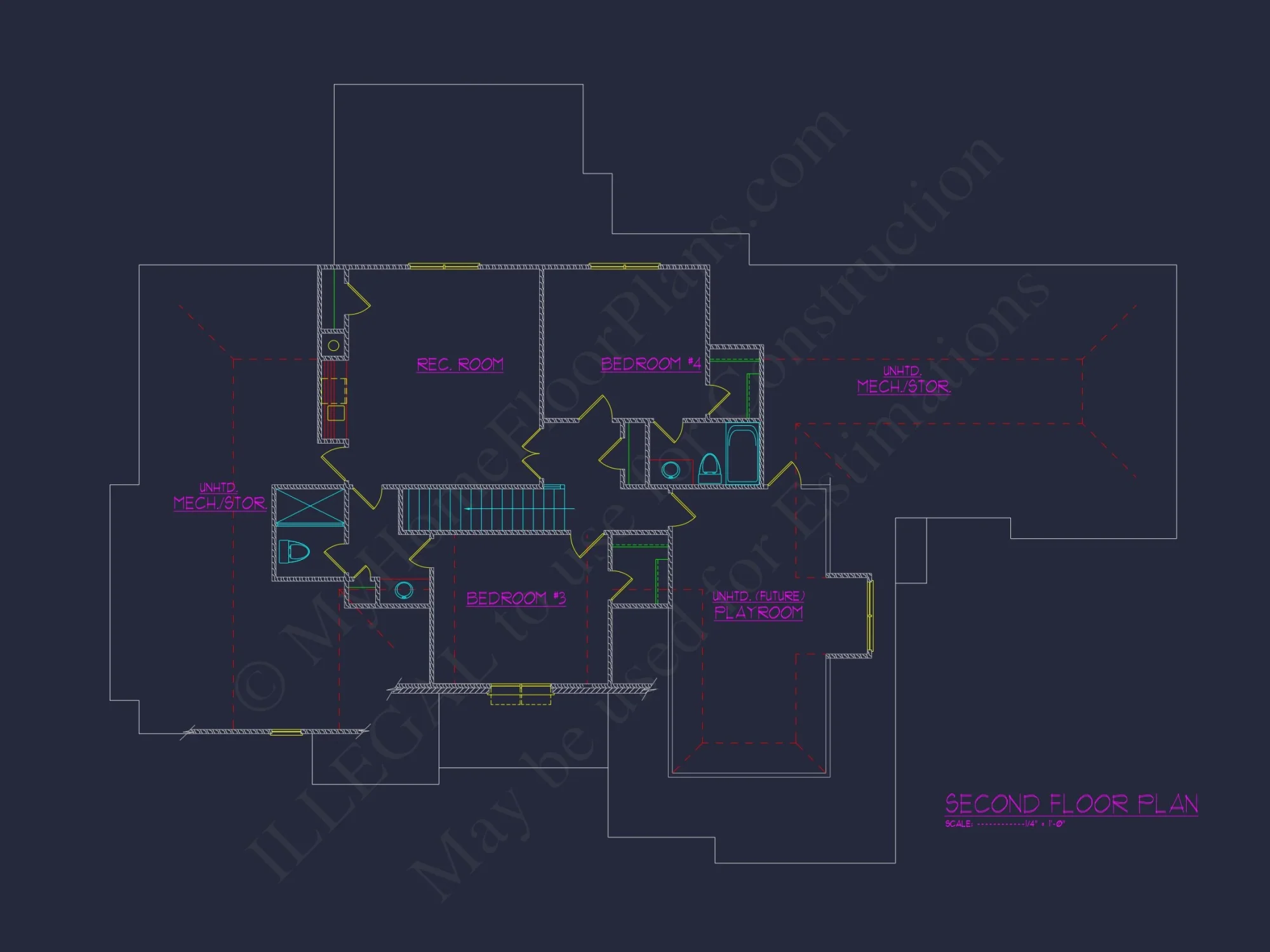 Modern Suburban house Plan with Open Floor Design and CAD Blueprint
