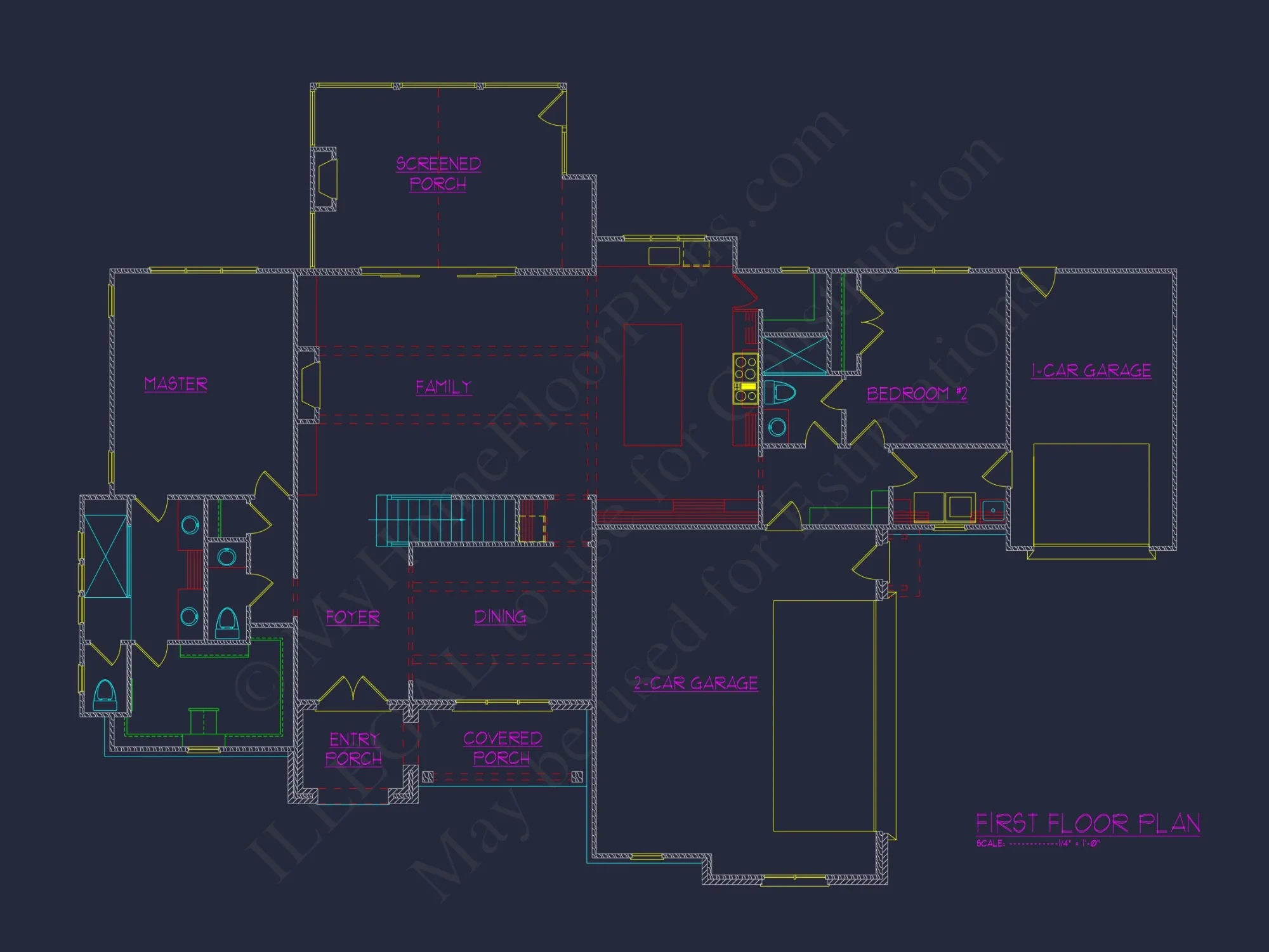 Modern Suburban house Plan with Open Floor Design and CAD Blueprint