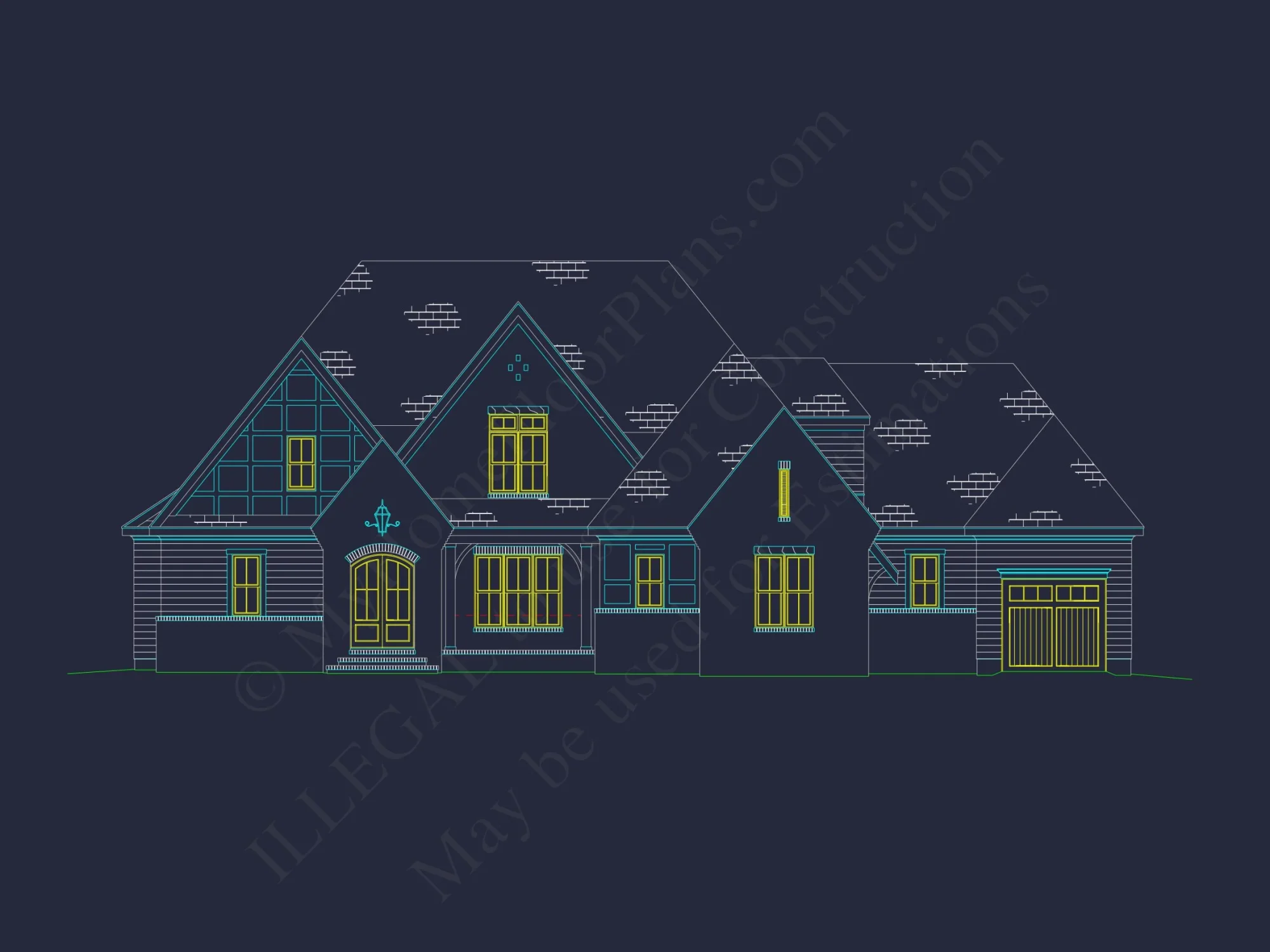 Modern Suburban house Plan with Open Floor Design and CAD Blueprint