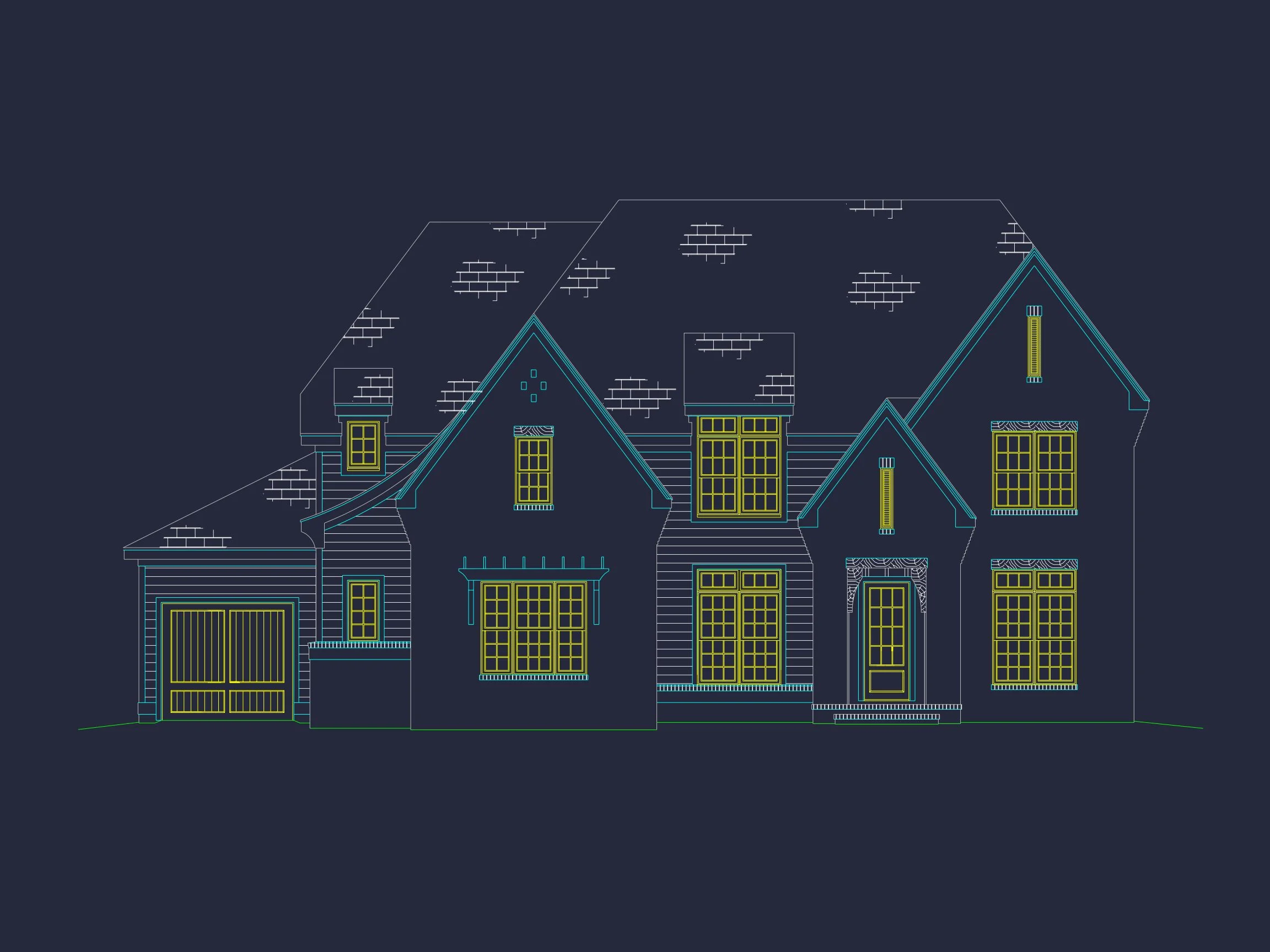 20-1846E HOUSE PLAN - Elegant House Plan with Architectural Designs and CAD Blueprints 4 Elegant house Plan with Architectural Designs and CAD Blueprints