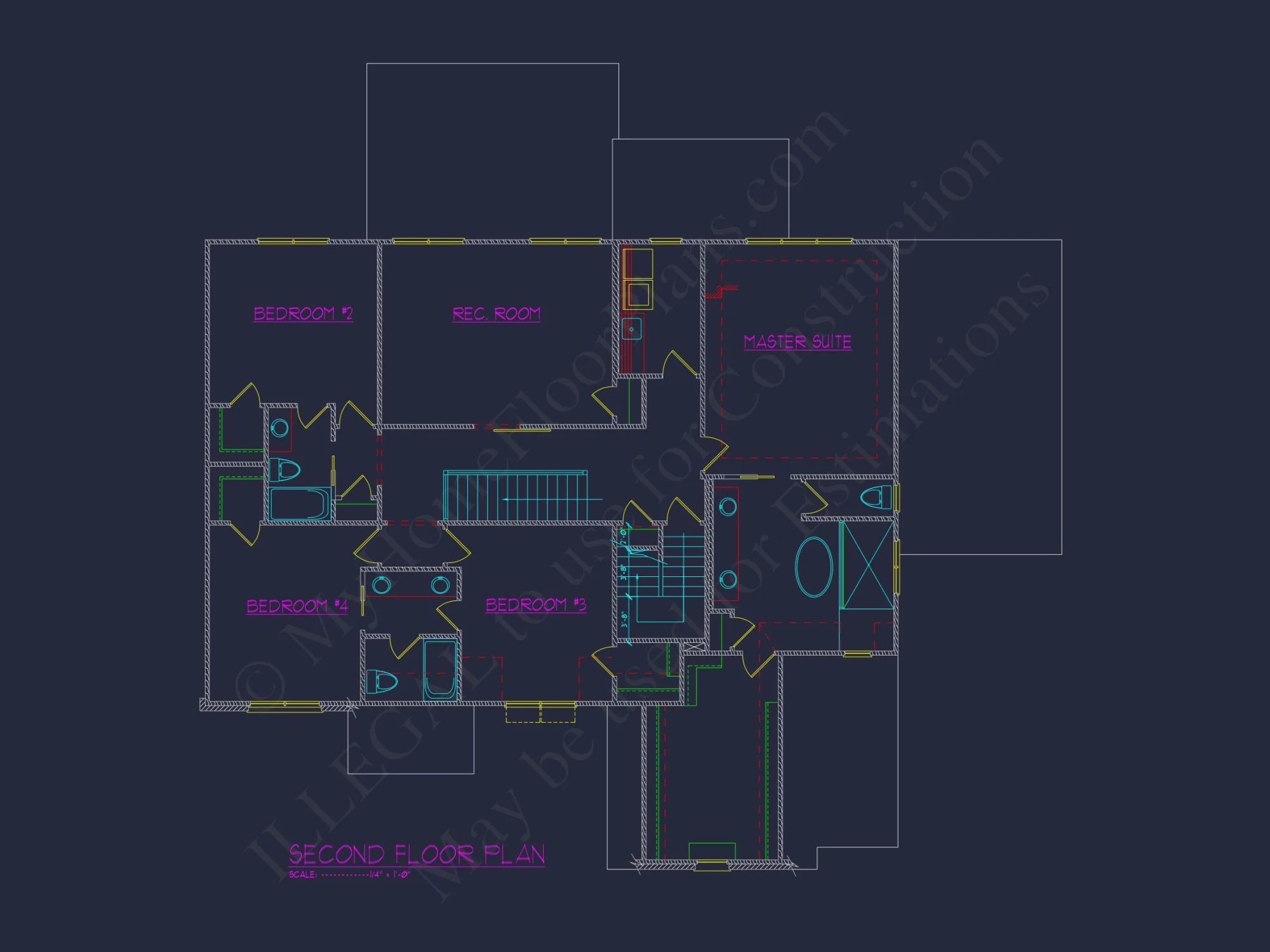 Classic 2-Story house Plan with CAD Floor Designs & Blueprint