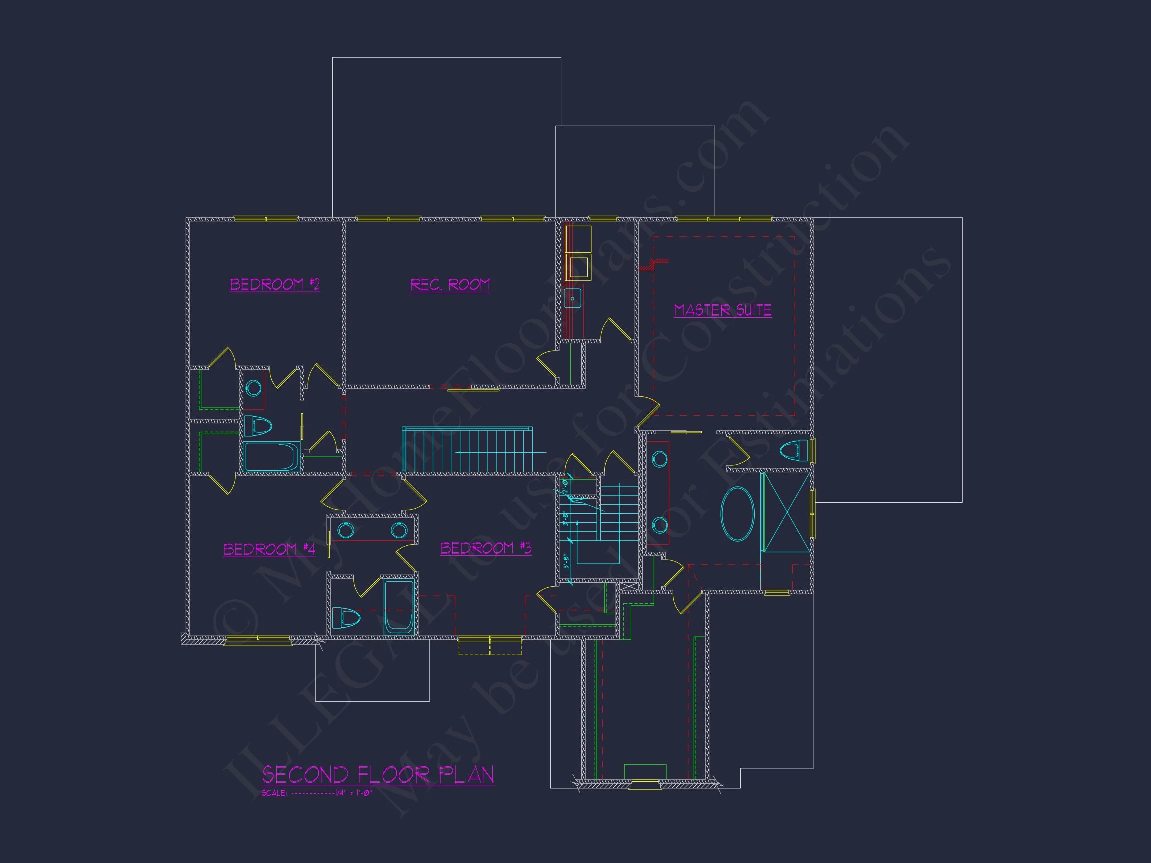 Classic 2-Story house Plan with CAD Floor Designs & Blueprint
