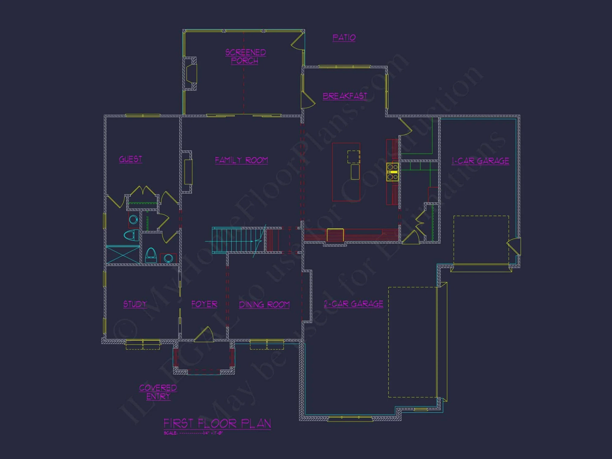 Classic 2-Story house Plan with CAD Floor Designs & Blueprint