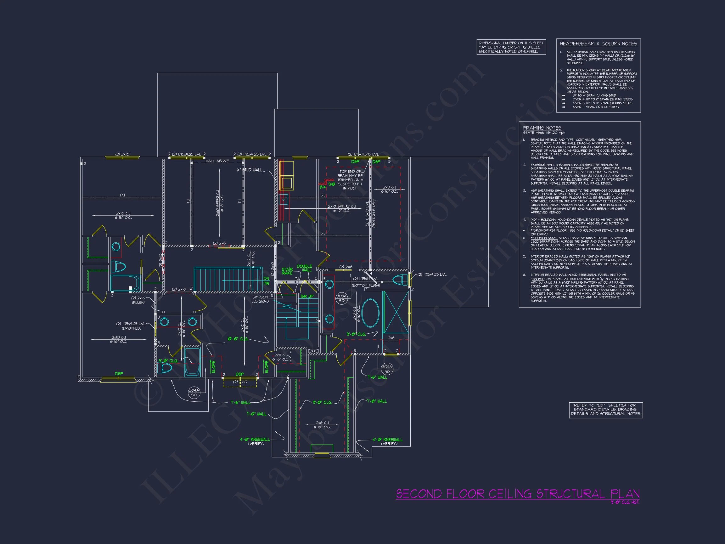 Modern Suburban house Plan with Detailed Blueprint Designs