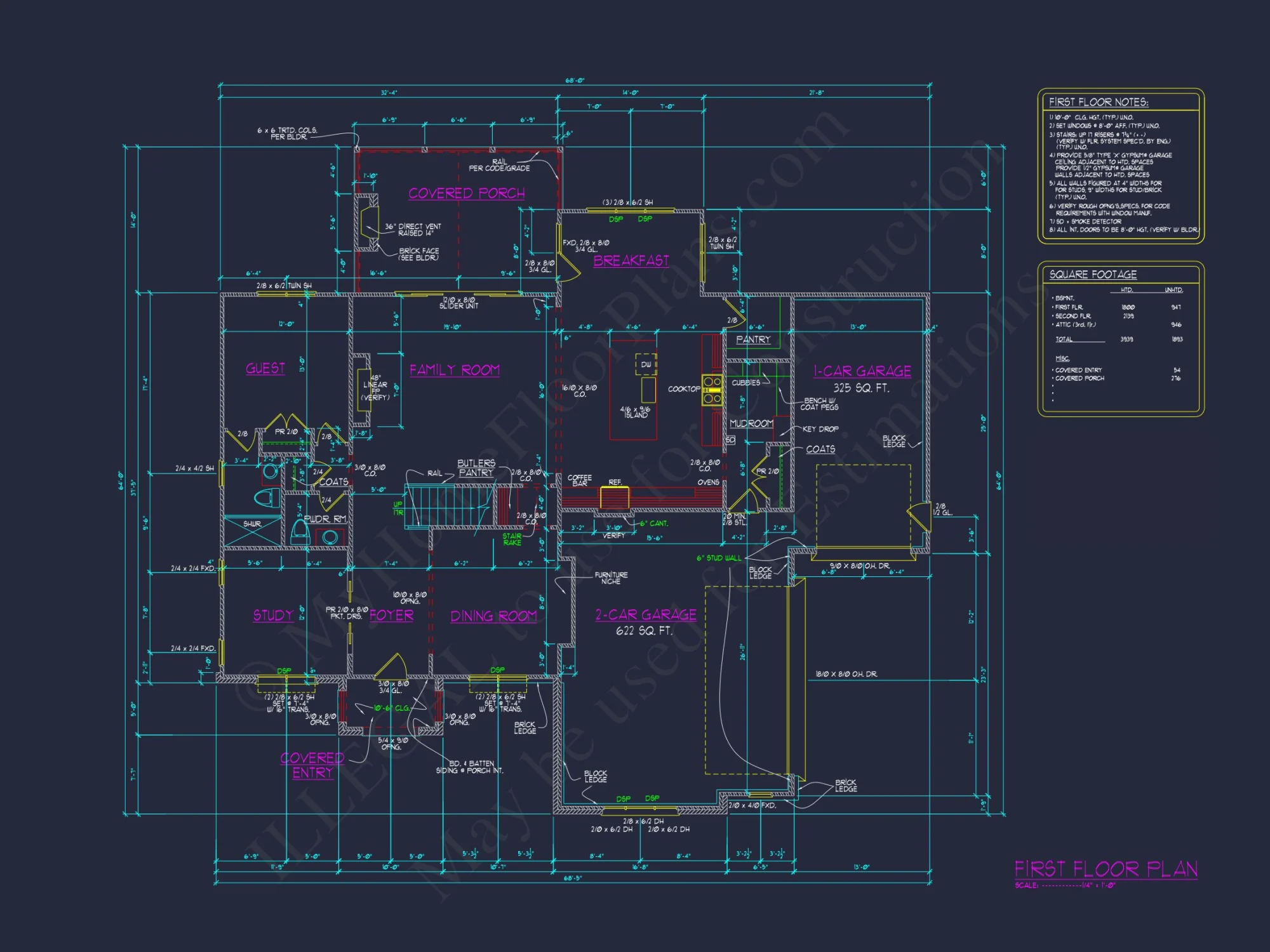 Modern Suburban house Plan with Detailed Blueprint Designs