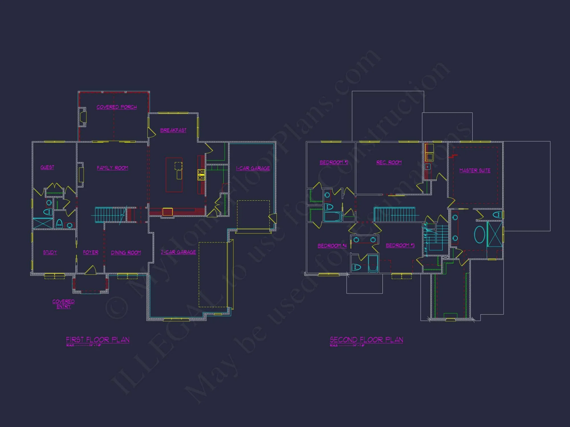 Modern Suburban house Plan with Detailed Blueprint Designs