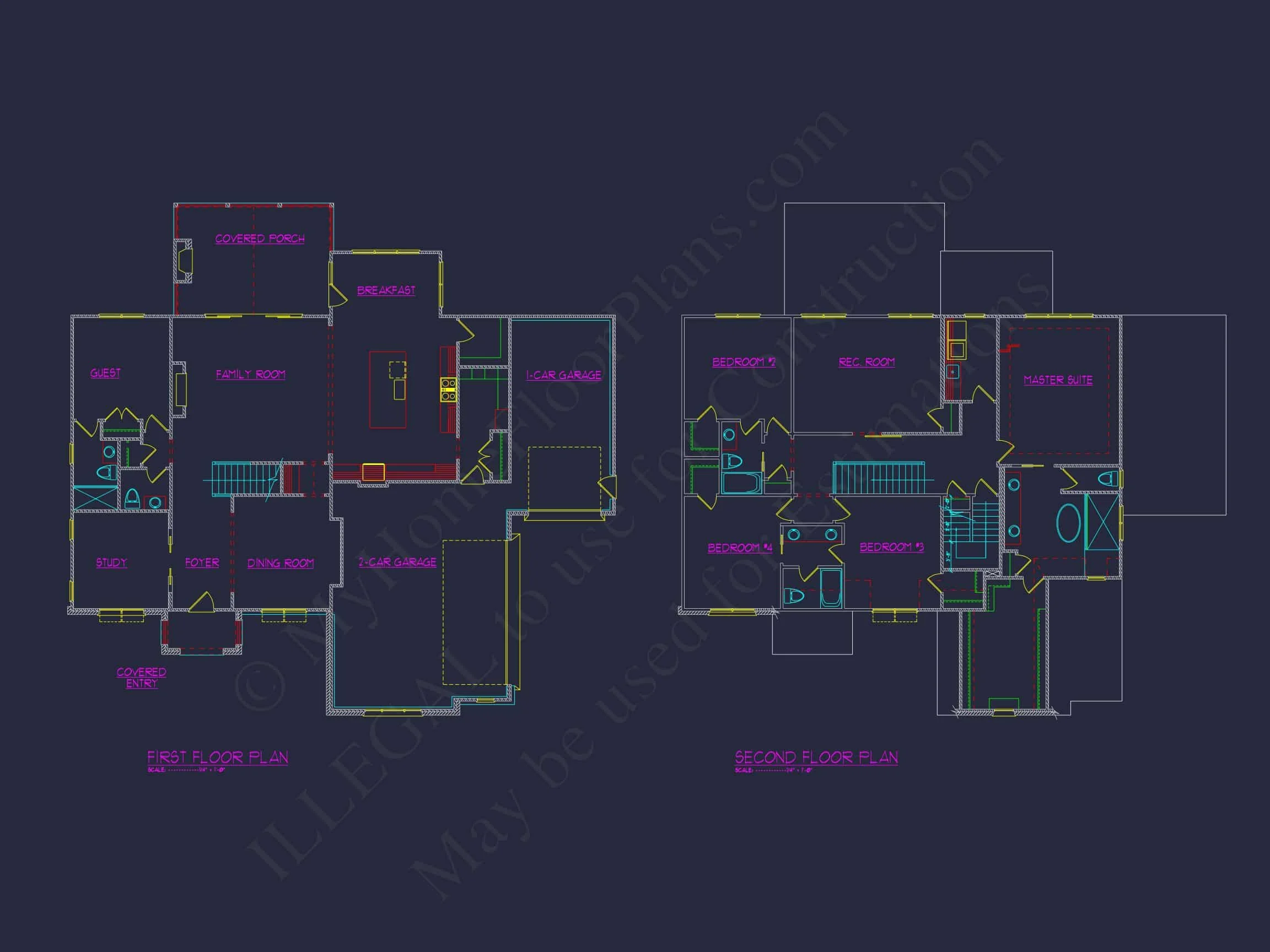 Modern Suburban house Plan with Detailed Blueprint Designs