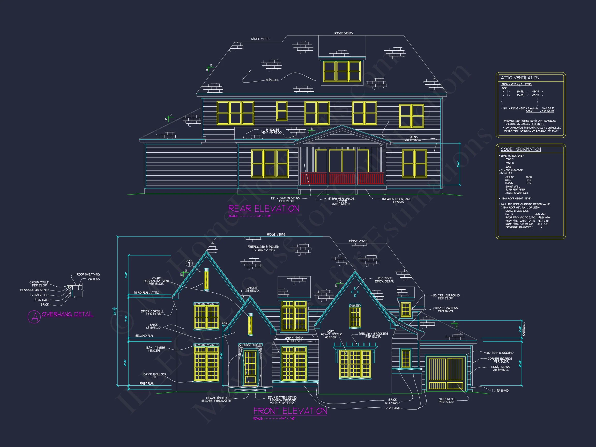 Modern Suburban house Plan with Detailed Blueprint Designs
