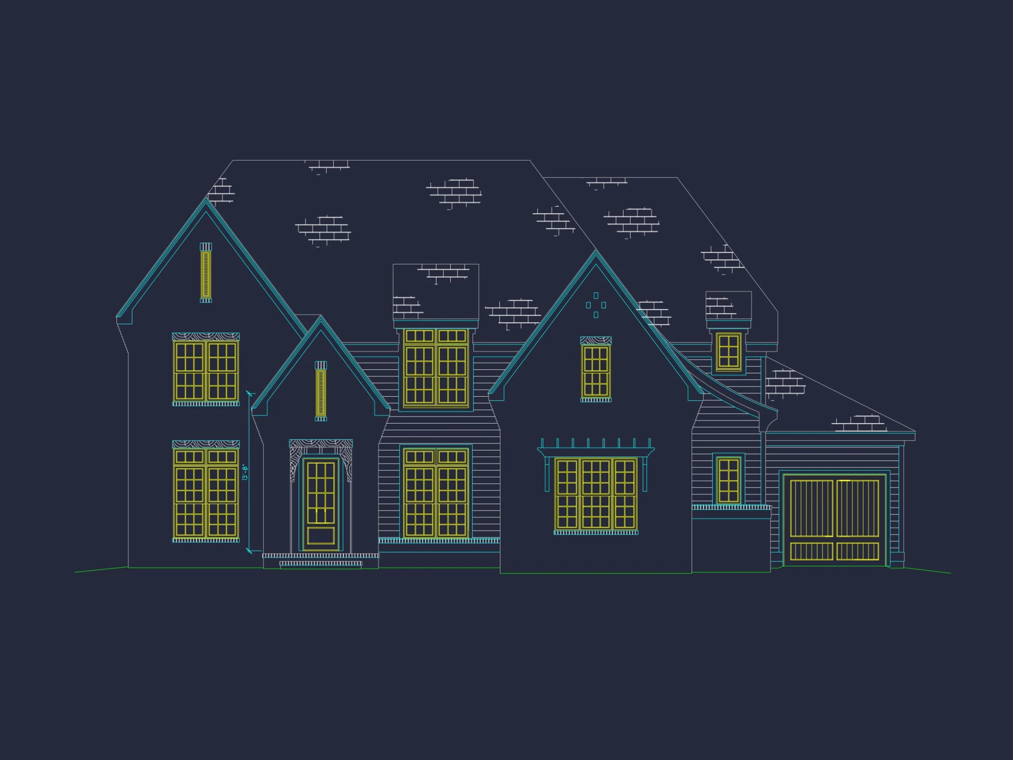 Modern Suburban house Plan with Detailed Blueprint Designs
