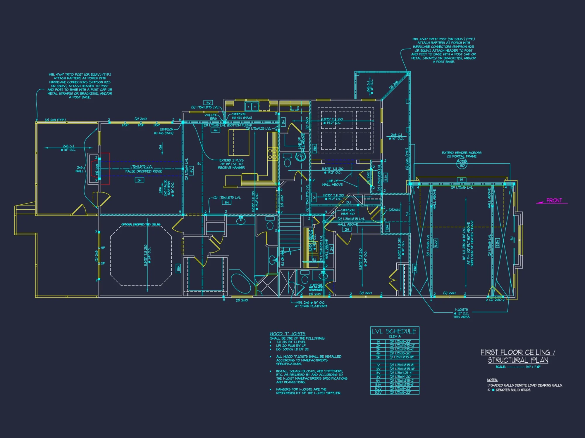 Spacious 2-Story house Plan with CAD Architecture Blueprint