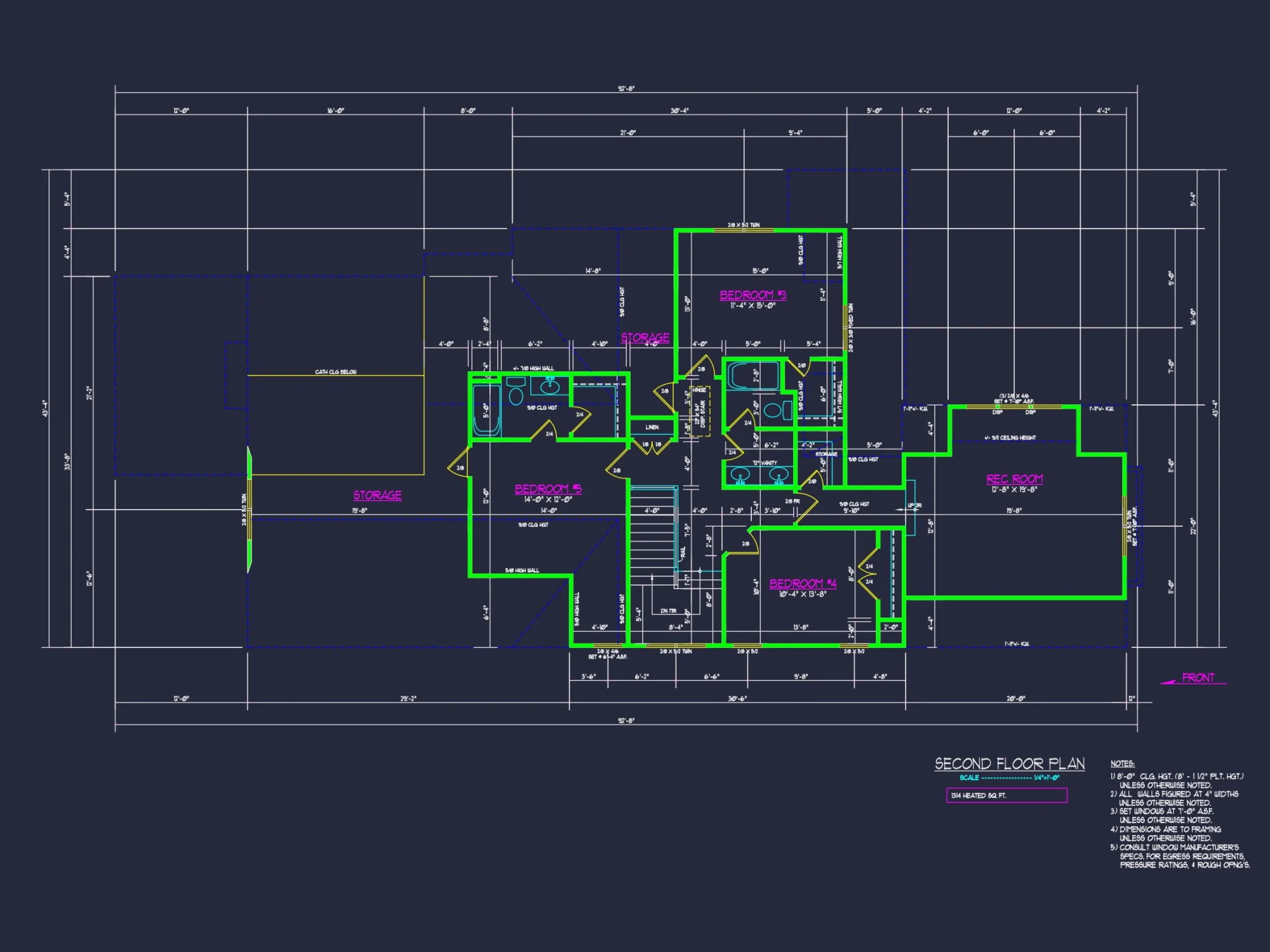 Spacious 2-Story house Plan with CAD Architecture Blueprint