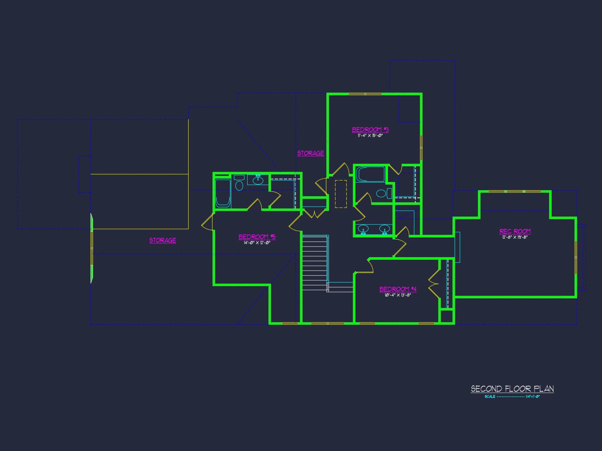 Spacious 2-Story house Plan with CAD Architecture Blueprint