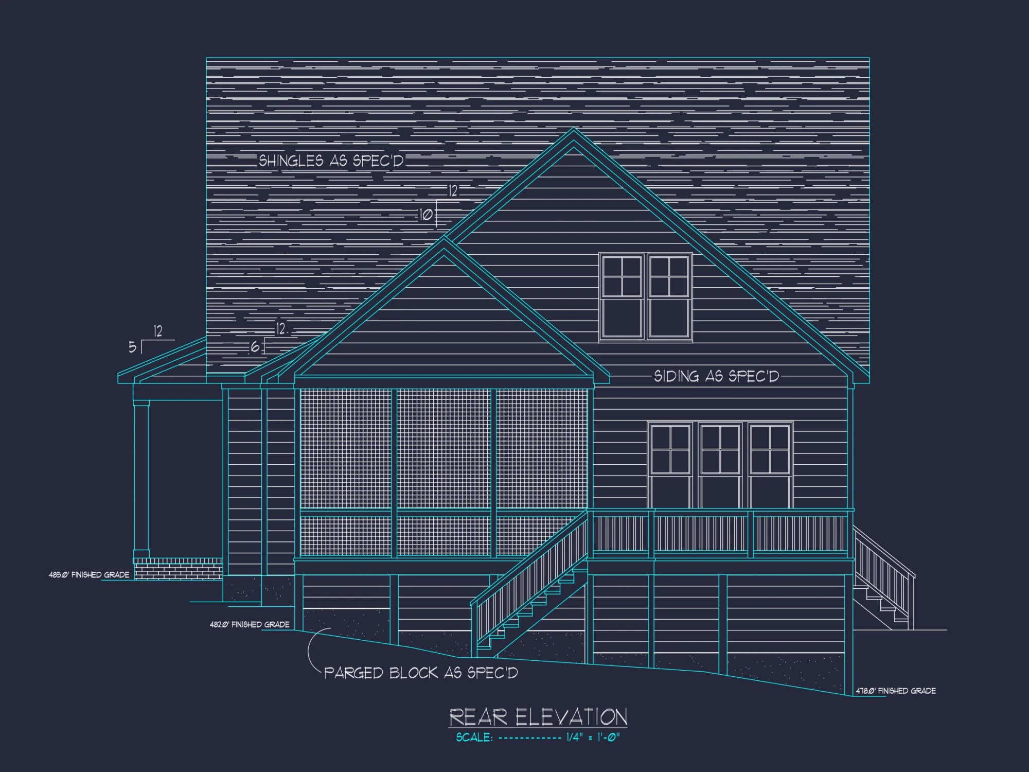 Spacious 2-Story house Plan with CAD Architecture Blueprint