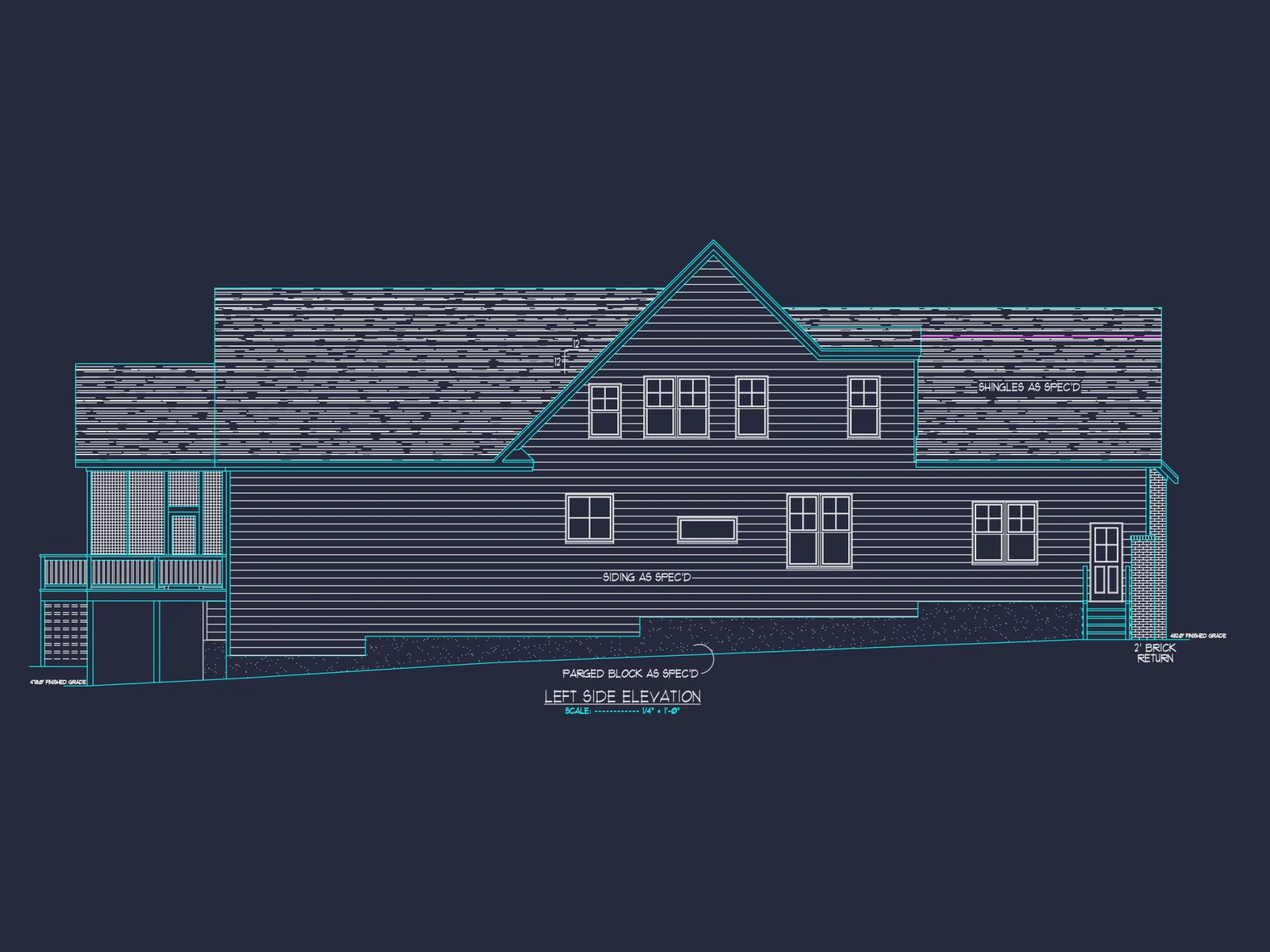 Spacious 2-Story house Plan with CAD Architecture Blueprint