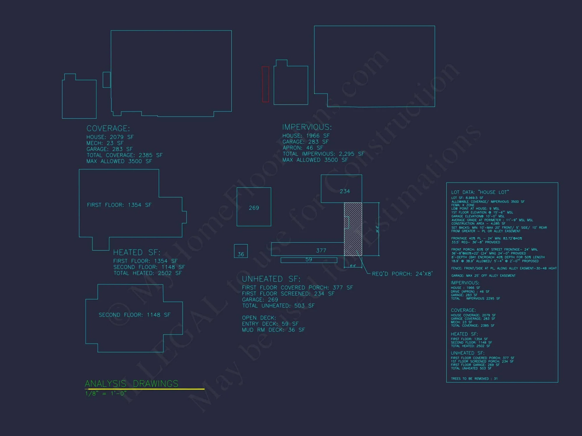 Architectural house Design Blueprint with 2 Floors and CAD