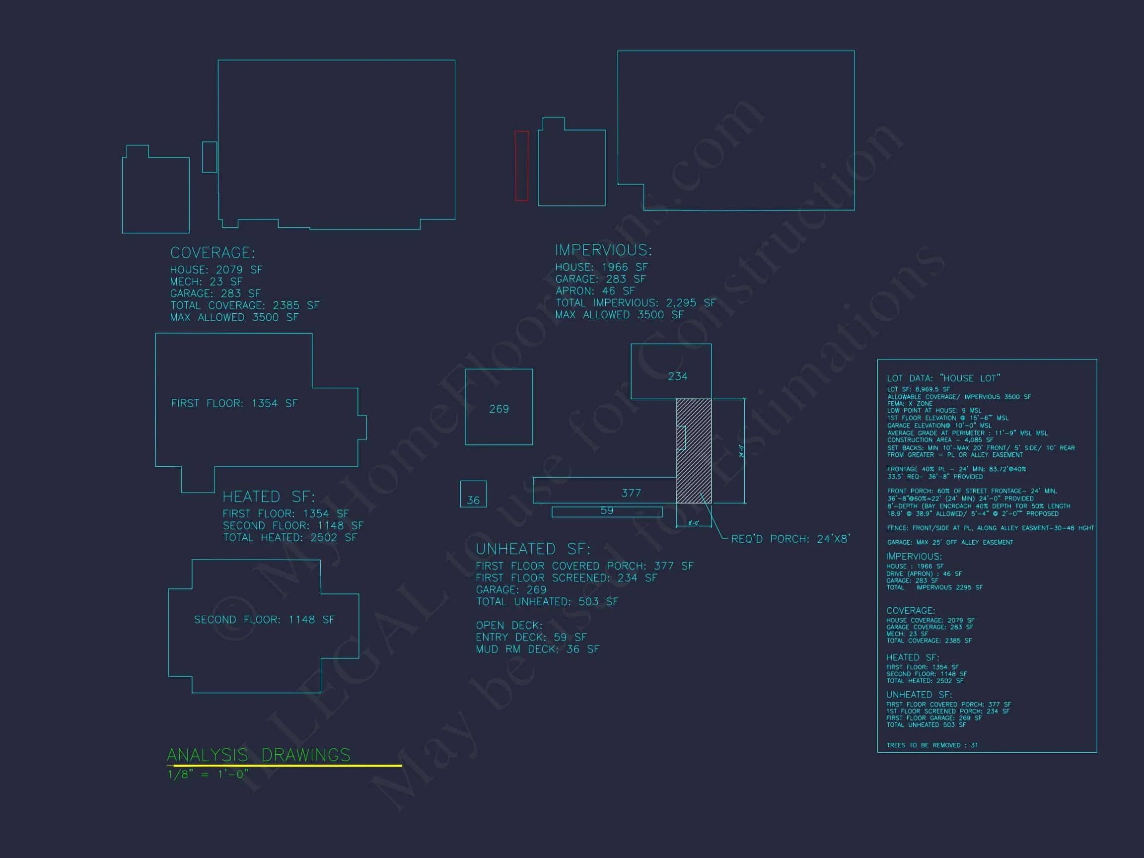 Architectural house Design Blueprint with 2 Floors and CAD