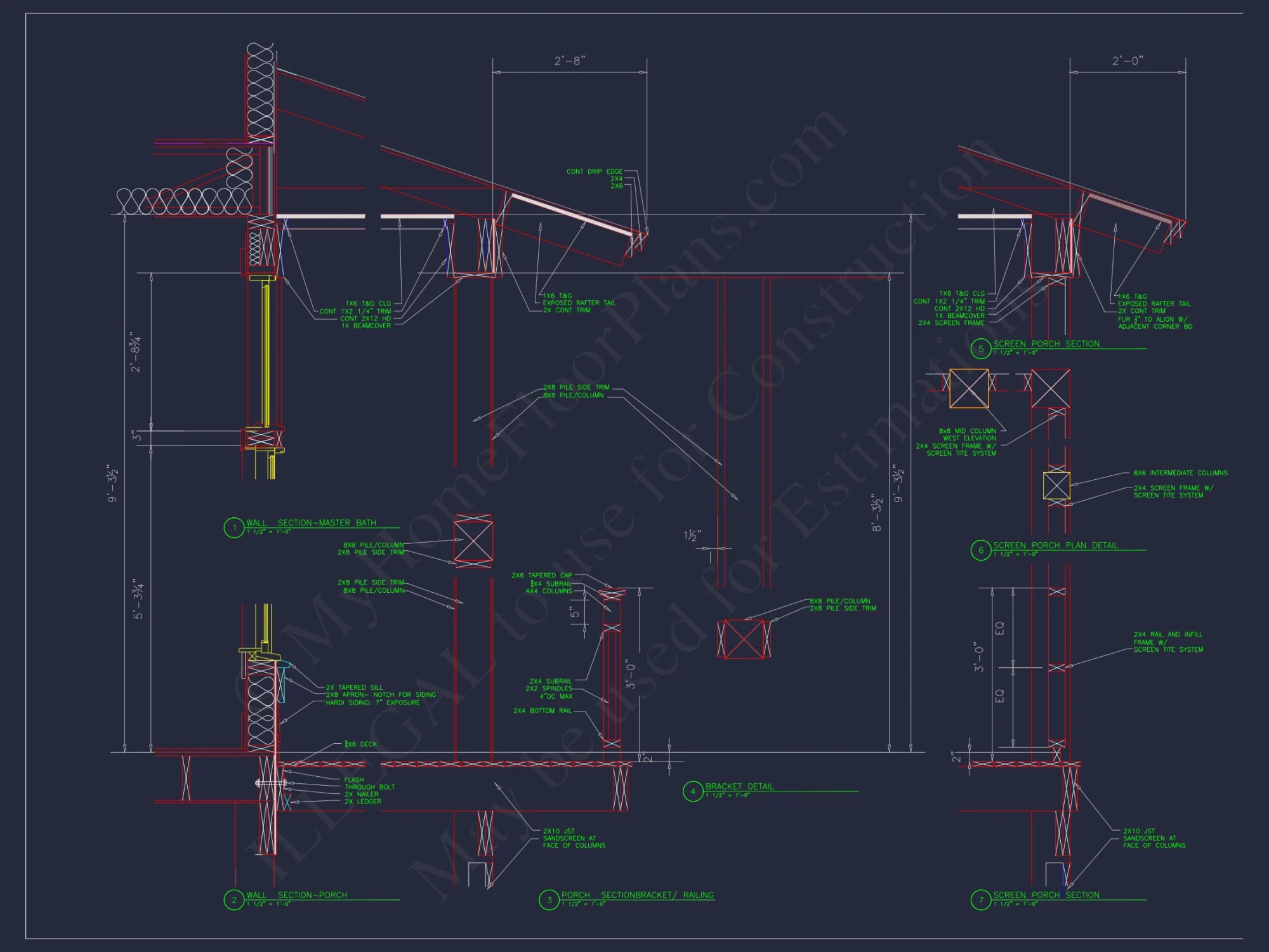 Architectural house Design Blueprint with 2 Floors and CAD