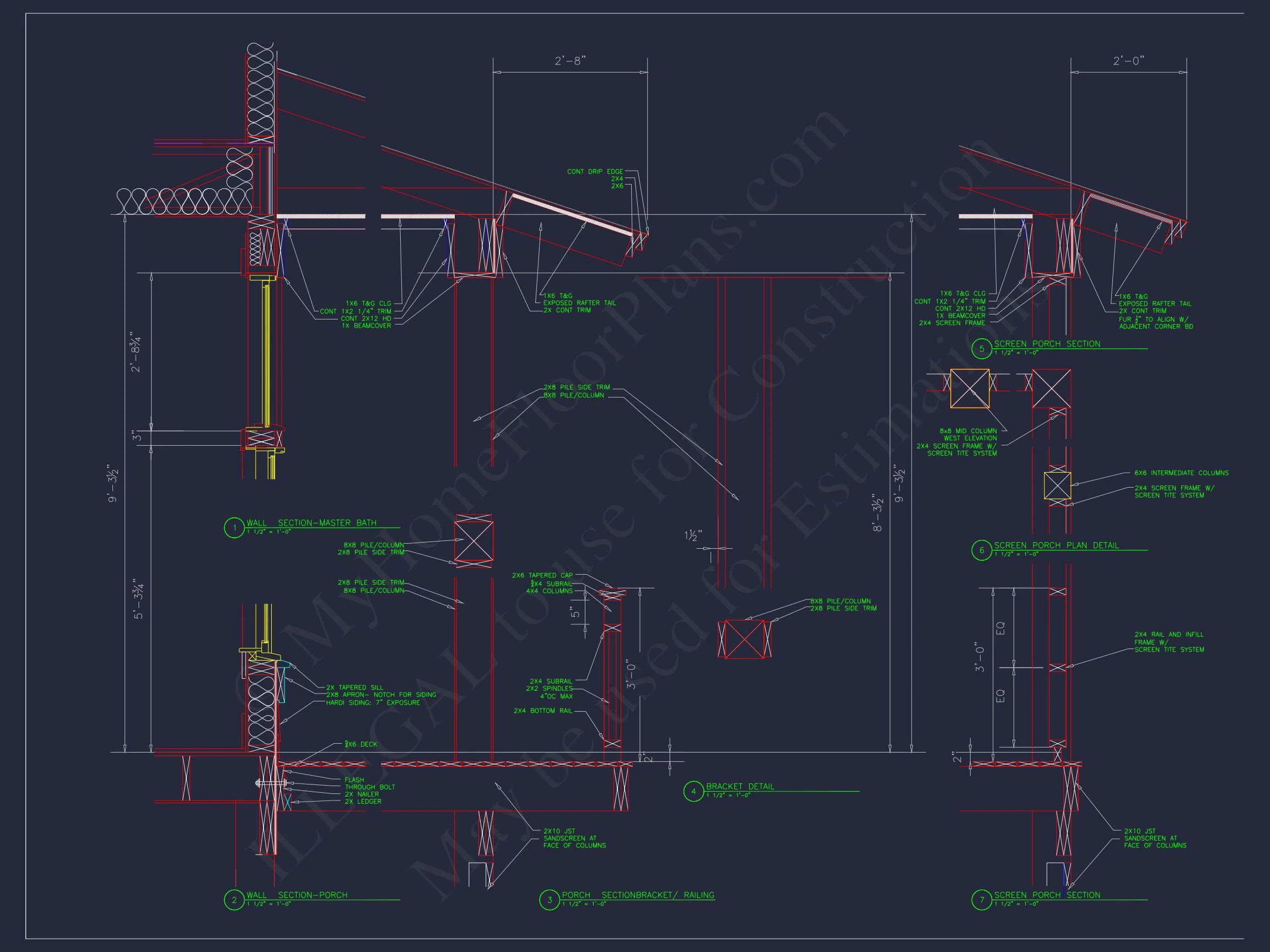 Architectural house Design Blueprint with 2 Floors and CAD