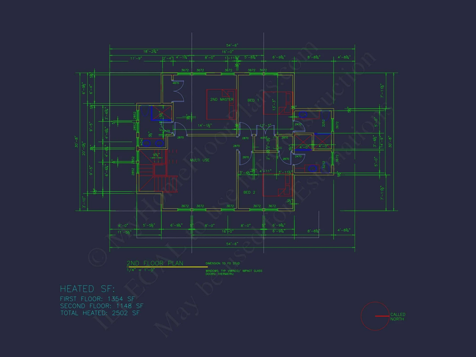 Architectural house Design Blueprint with 2 Floors and CAD