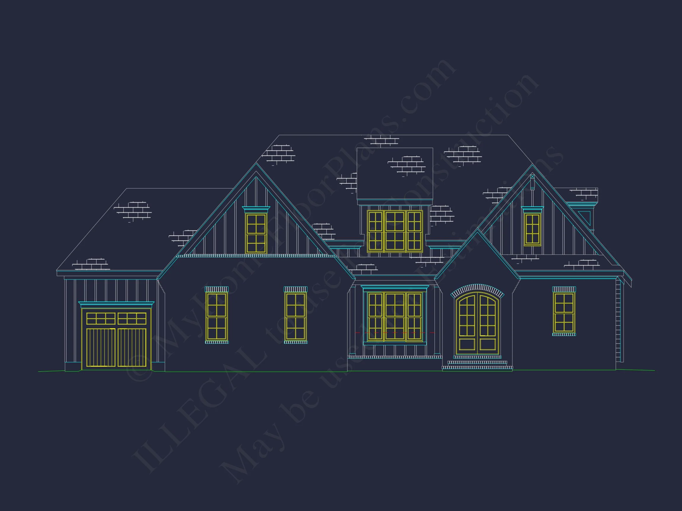 Elegant house Plan with CAD Floor Designs and Architecture