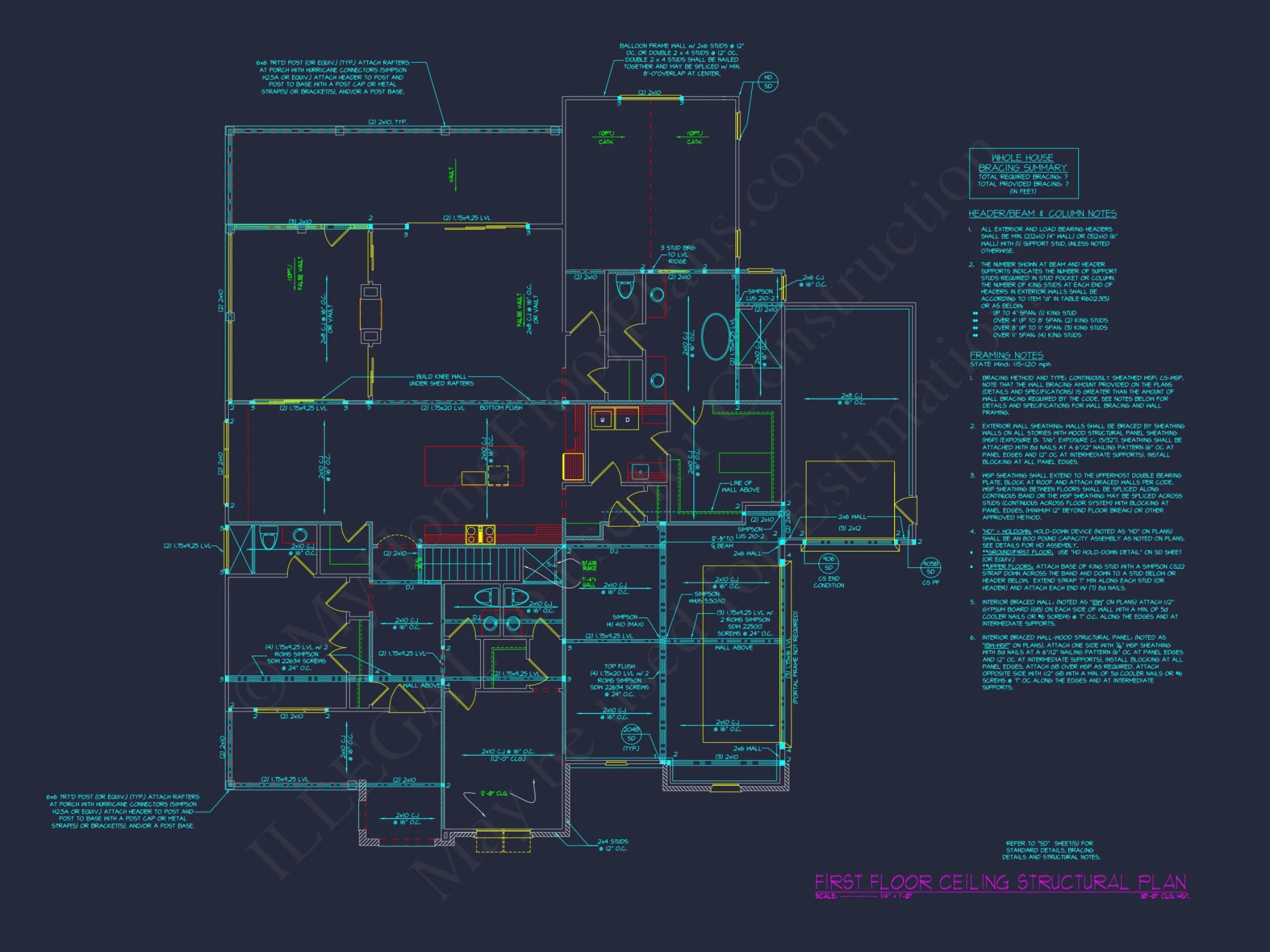 Traditional 4-Bedroom house Plan with Detailed Floor Design