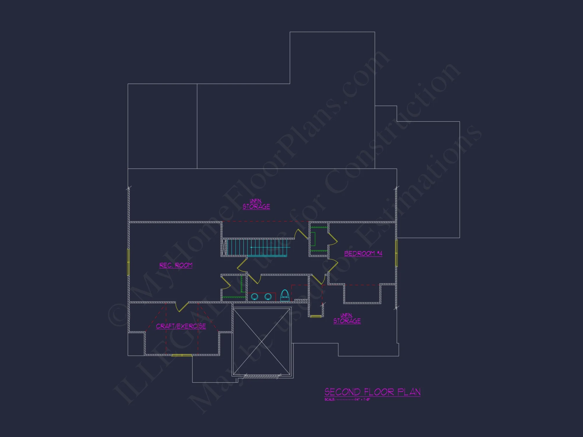 Traditional 4-Bedroom house Plan with Detailed Floor Design