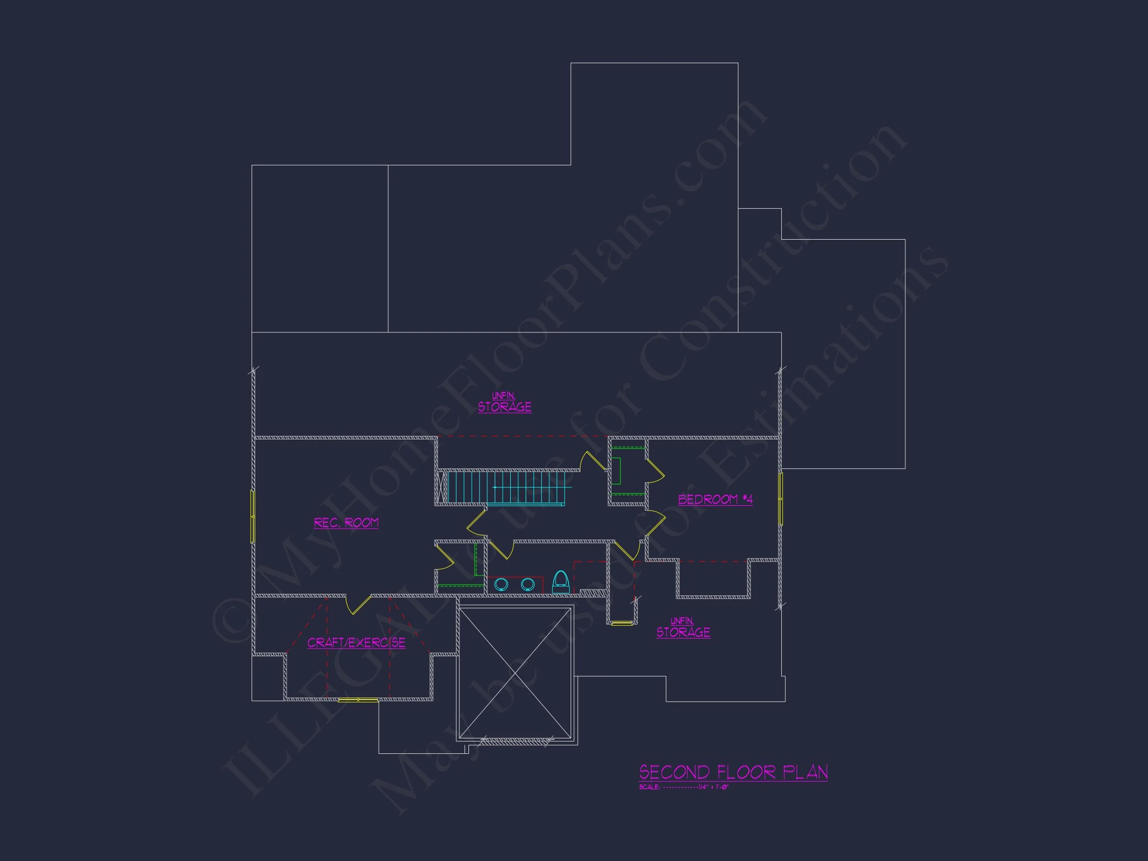 Traditional 4-Bedroom house Plan with Detailed Floor Design