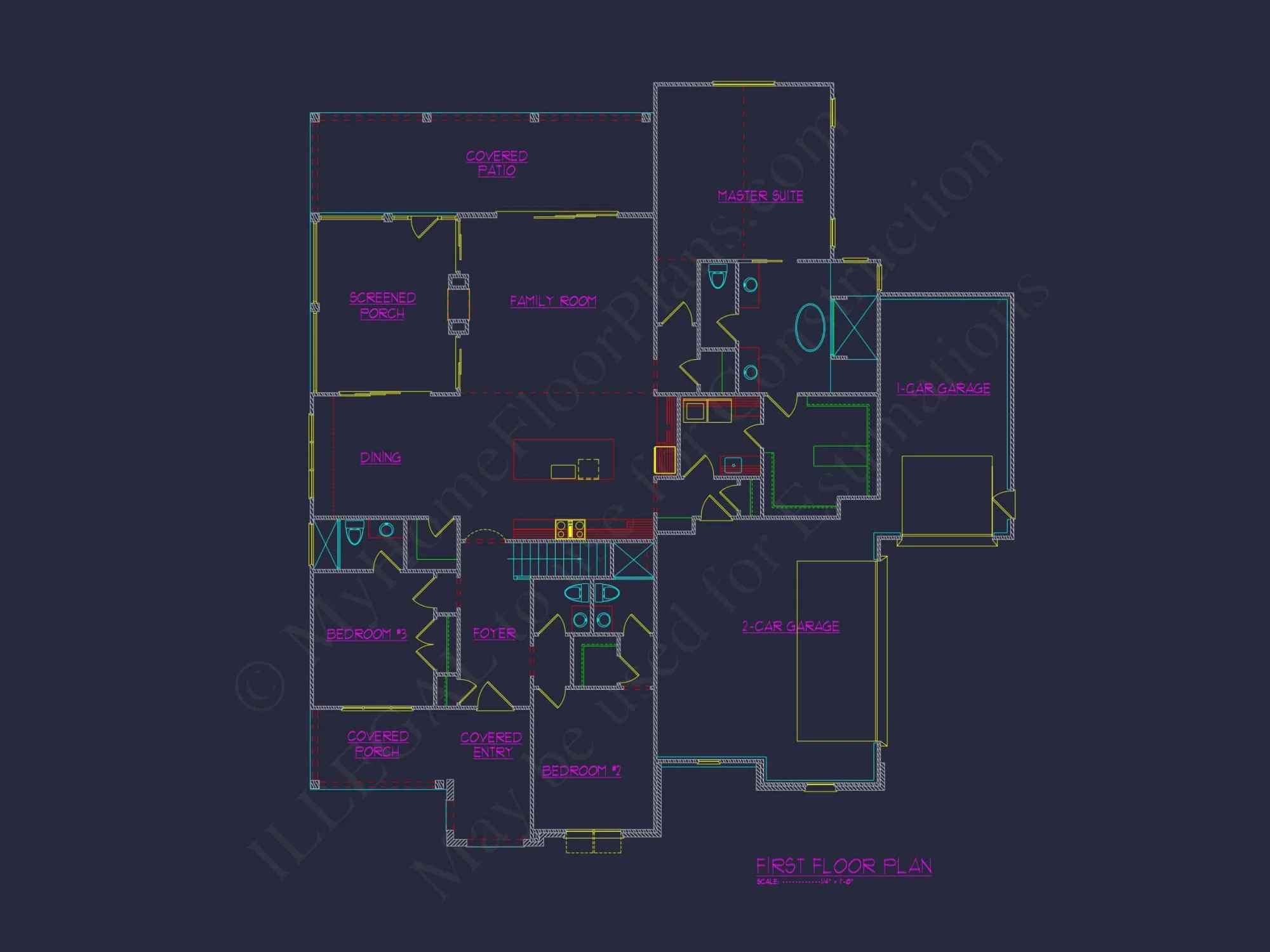 Traditional 4-Bedroom house Plan with Detailed Floor Design