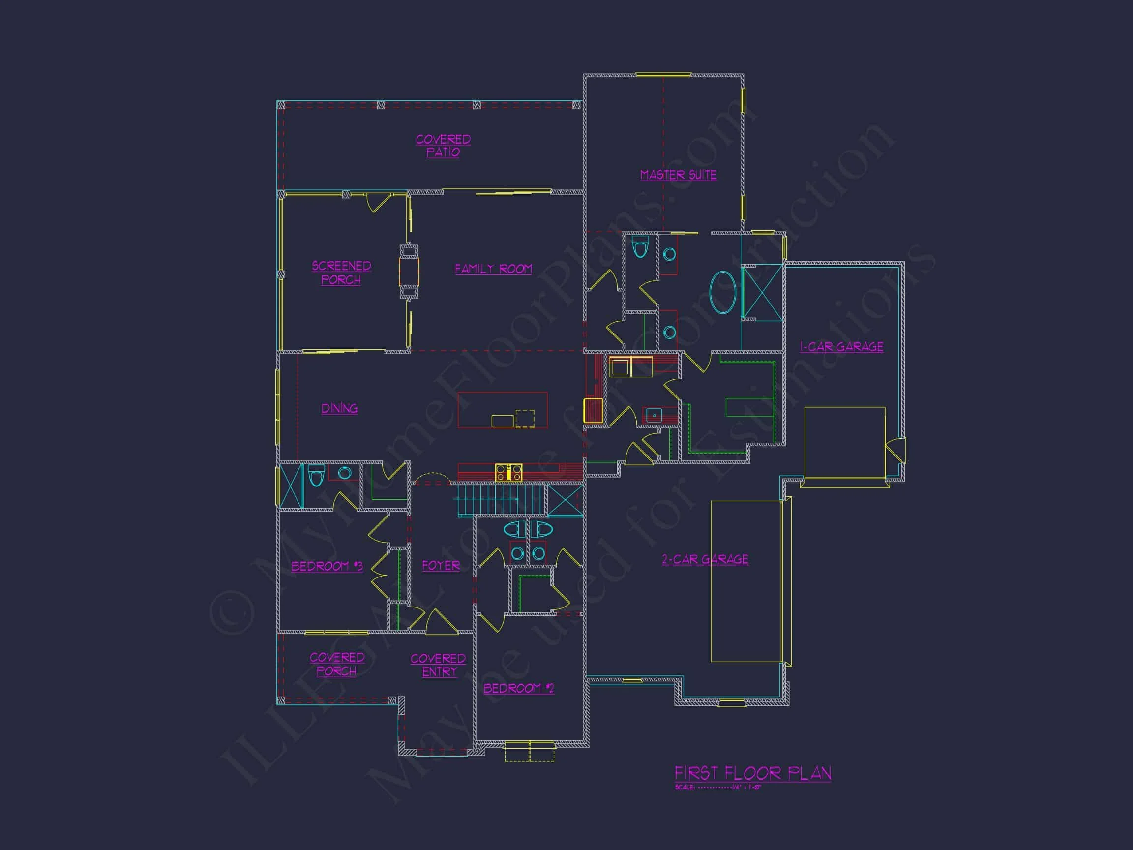Traditional 4-Bedroom house Plan with Detailed Floor Design
