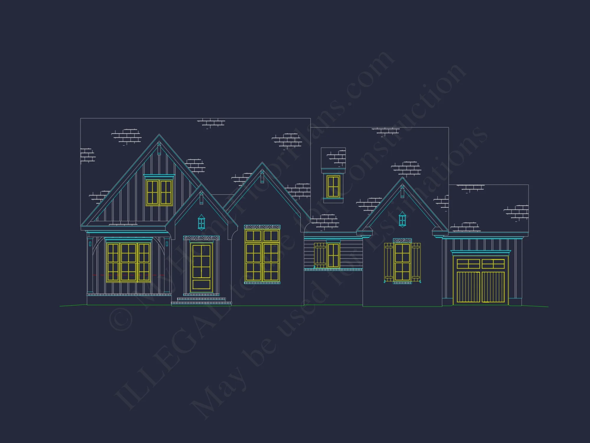 Traditional 4-Bedroom house Plan with Detailed Floor Design