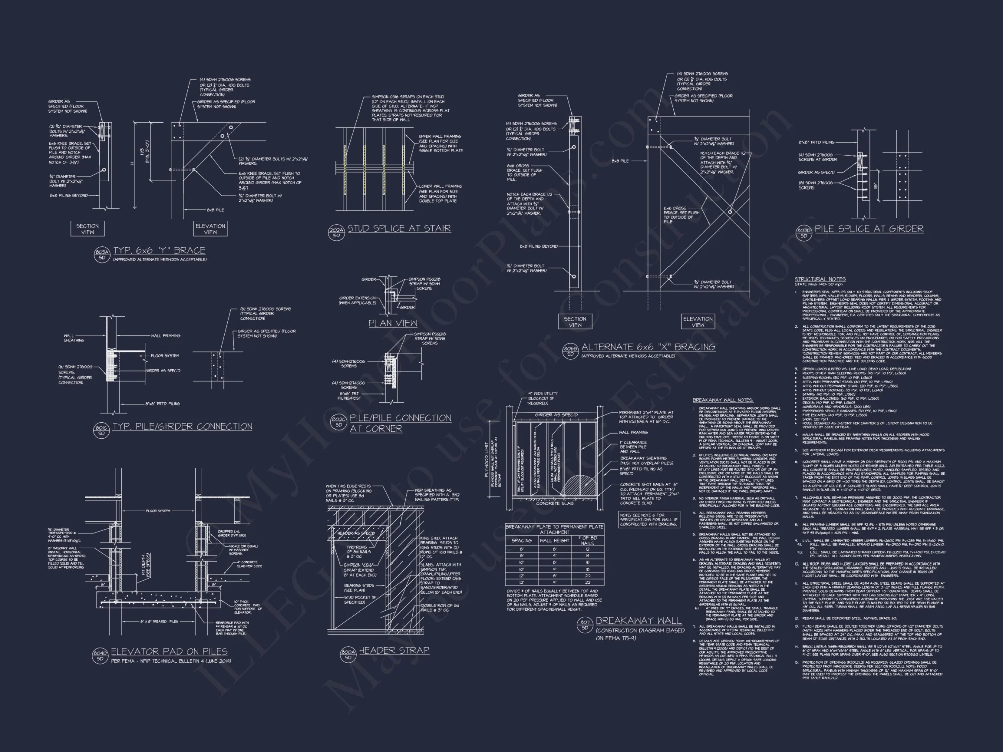 Modern Coastal house Plan with CAD and Architectural Designs