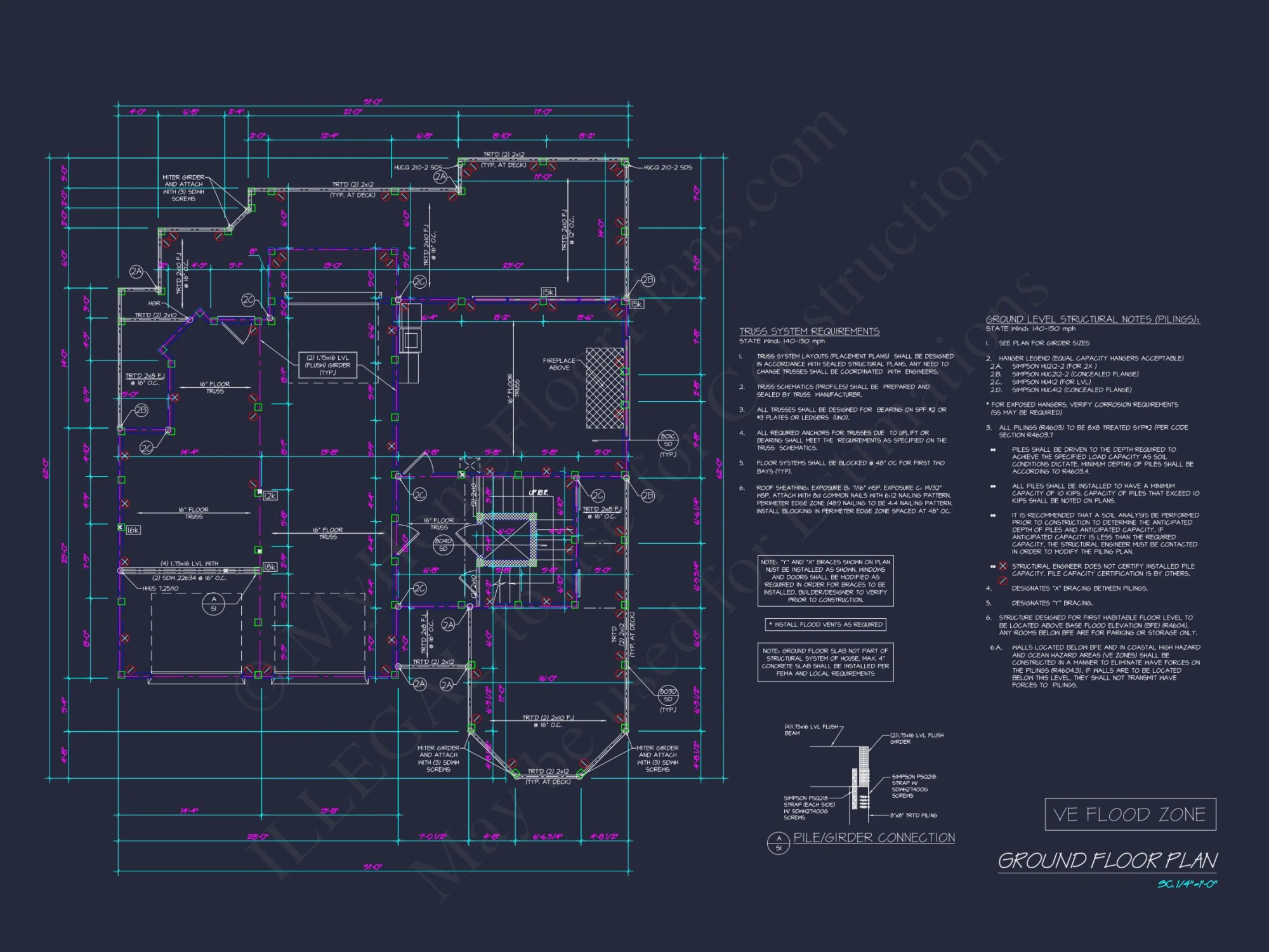 Modern Coastal house Plan with CAD and Architectural Designs