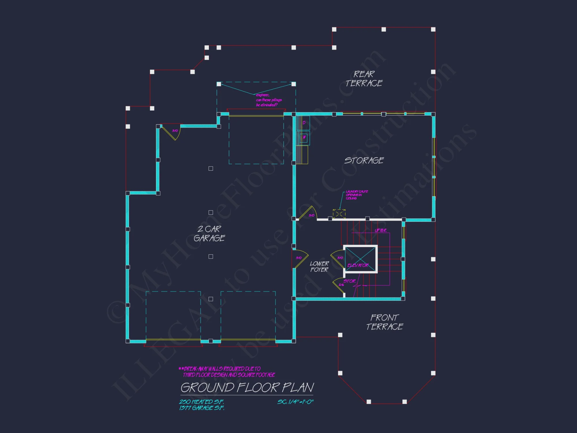 Modern Coastal house Plan with CAD and Architectural Designs