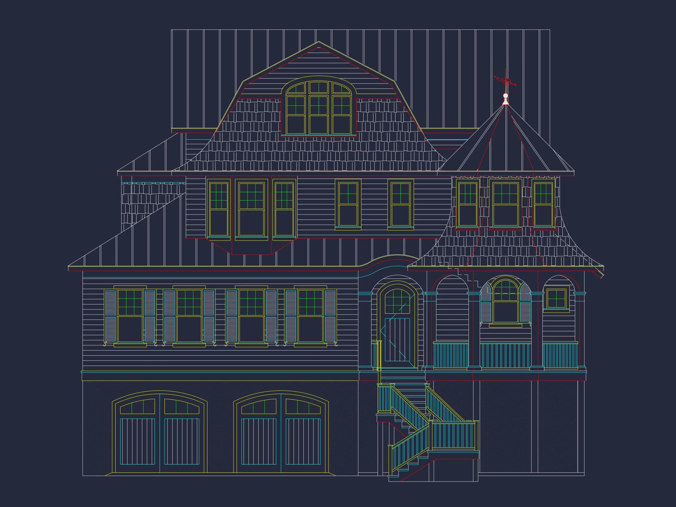 20-1675 HOUSE PLAN - Modern Coastal House Plan with CAD and Architectural Designs 6 Modern Coastal house Plan with CAD and Architectural Designs
