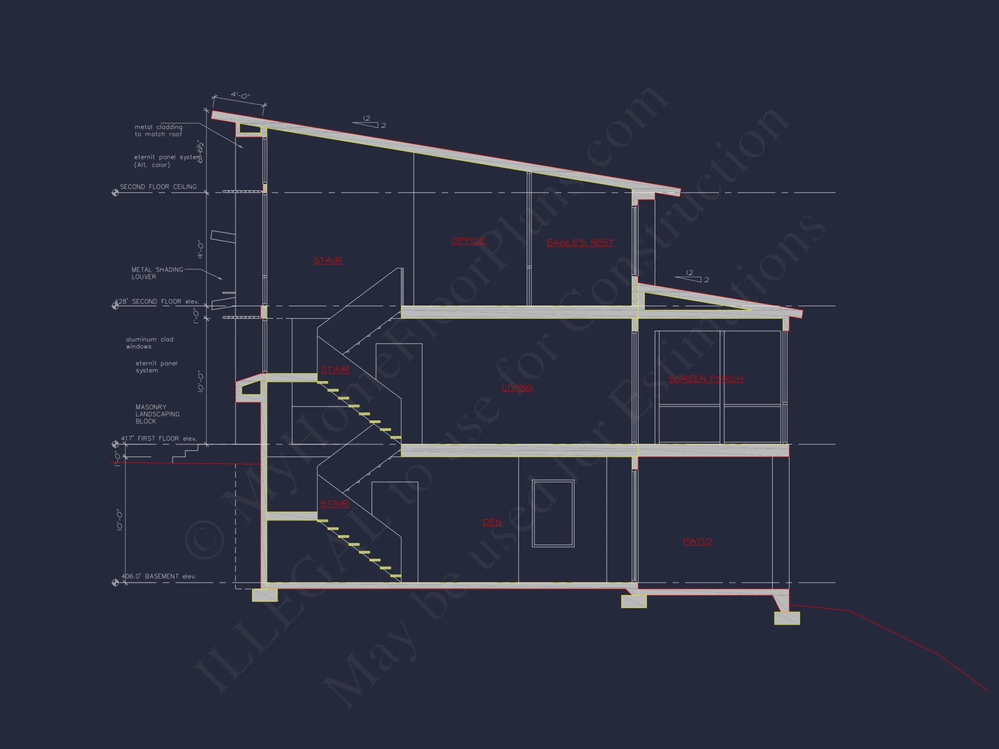 Modern house Floor Plan with 3 Stories and Contemporary Designs